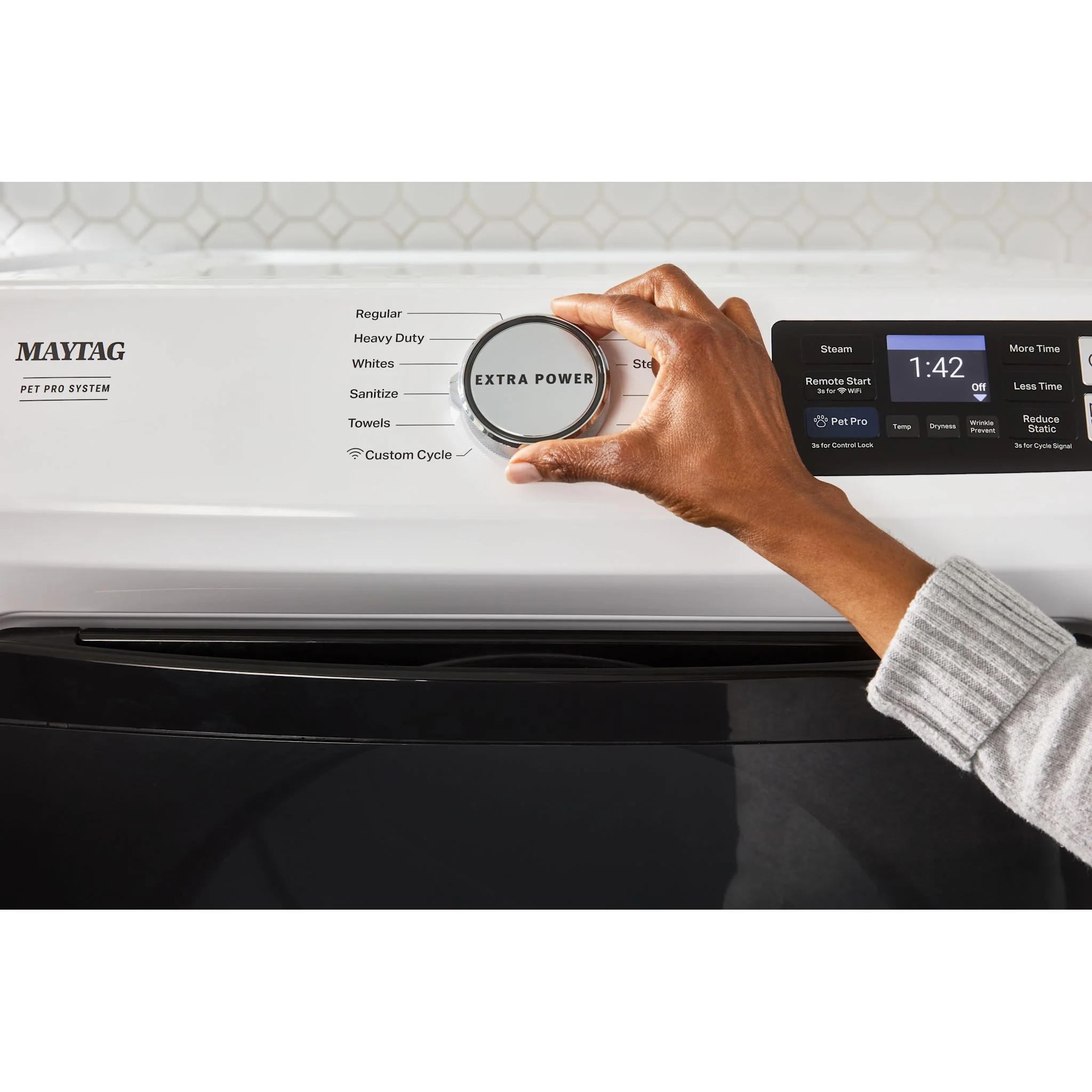 Maytag Smart Pet Pro Front Load Gas Dryer - 7.4 CU. FT. -White (MGD7020RW) - Image 11