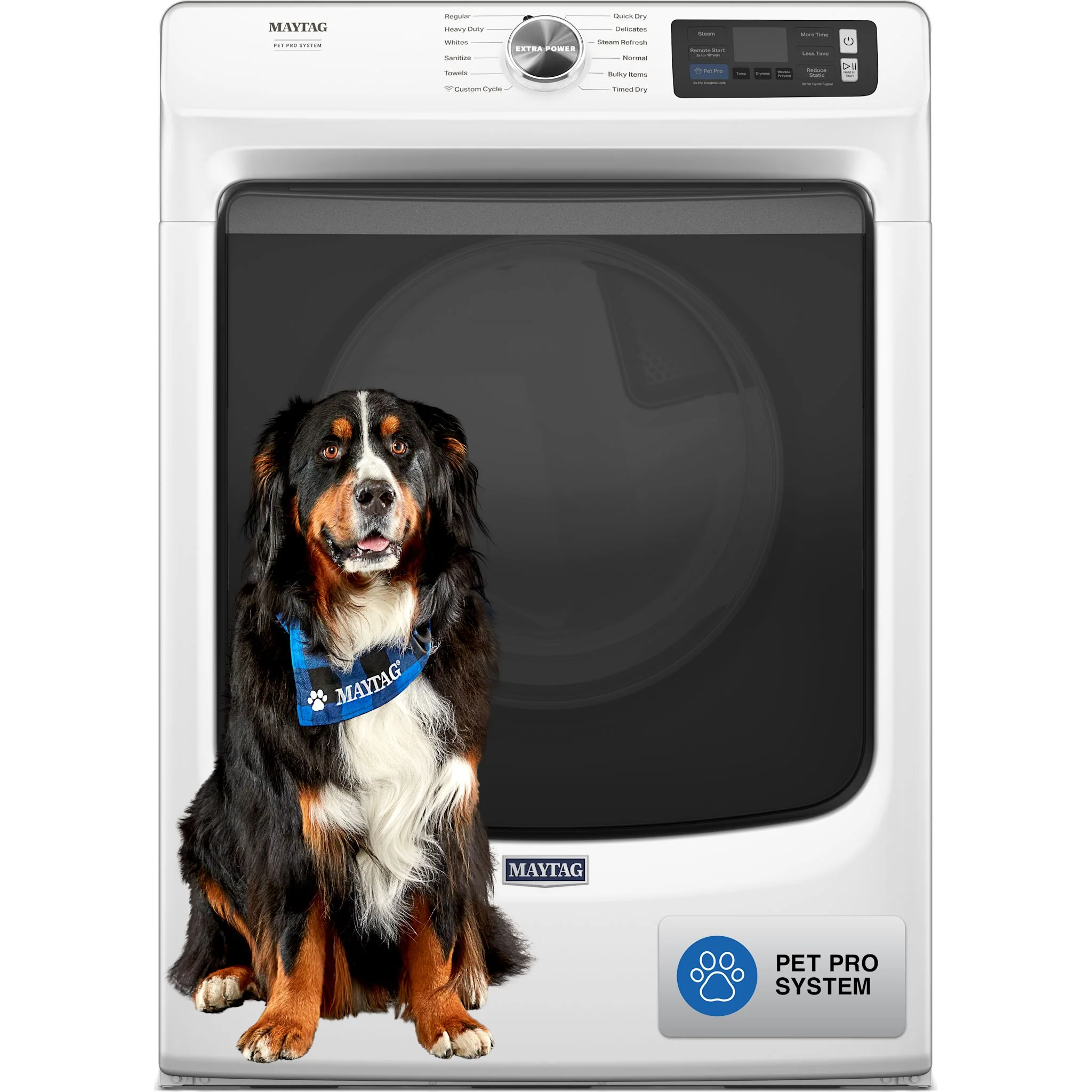Maytag Smart Pet Pro Front Load Gas Dryer - 7.4 CU. FT. -White (MGD7020RW) - Image 2