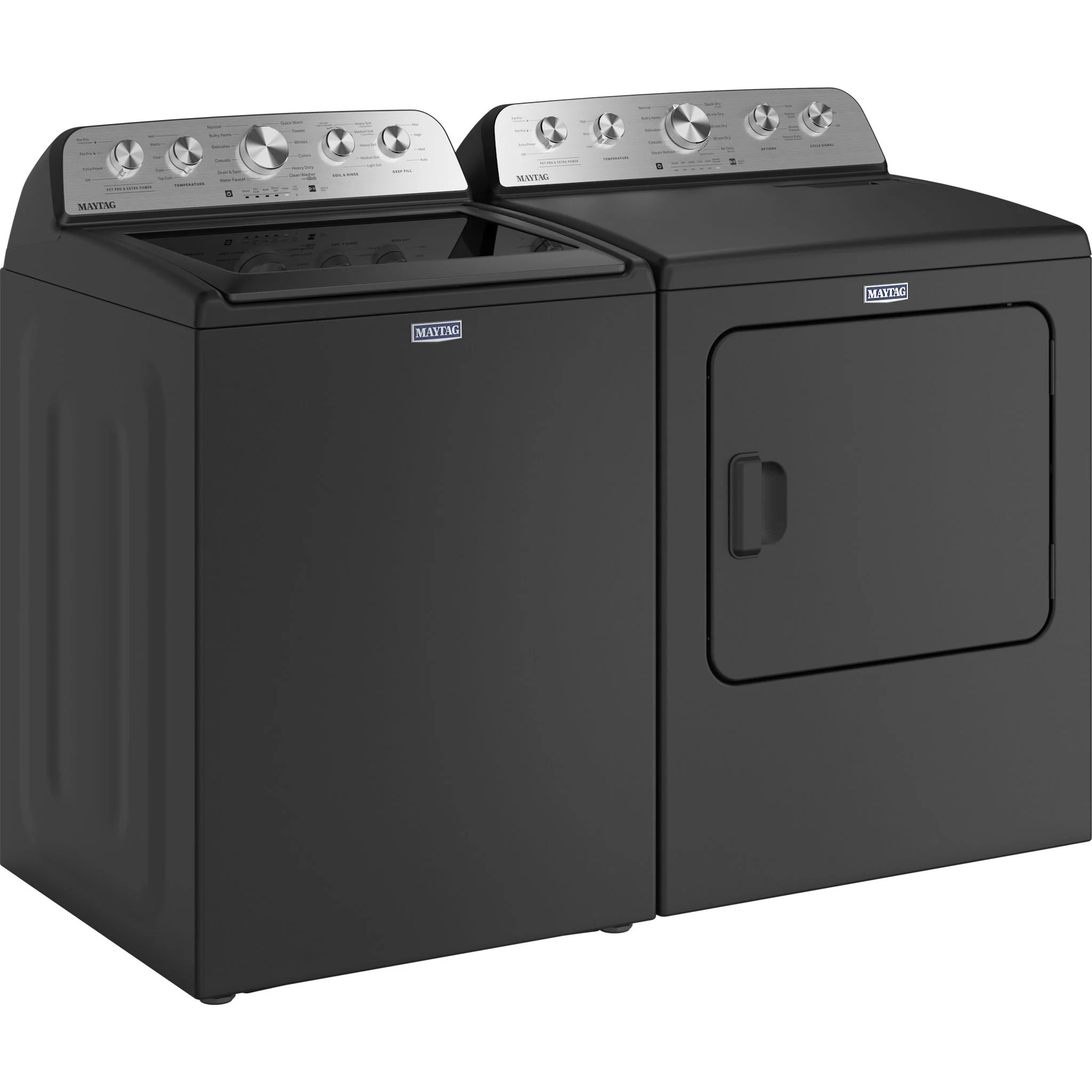 Maytag Top Load Pair (MTW5605RU-YMED5605RU) - Volcano Black - Image 2