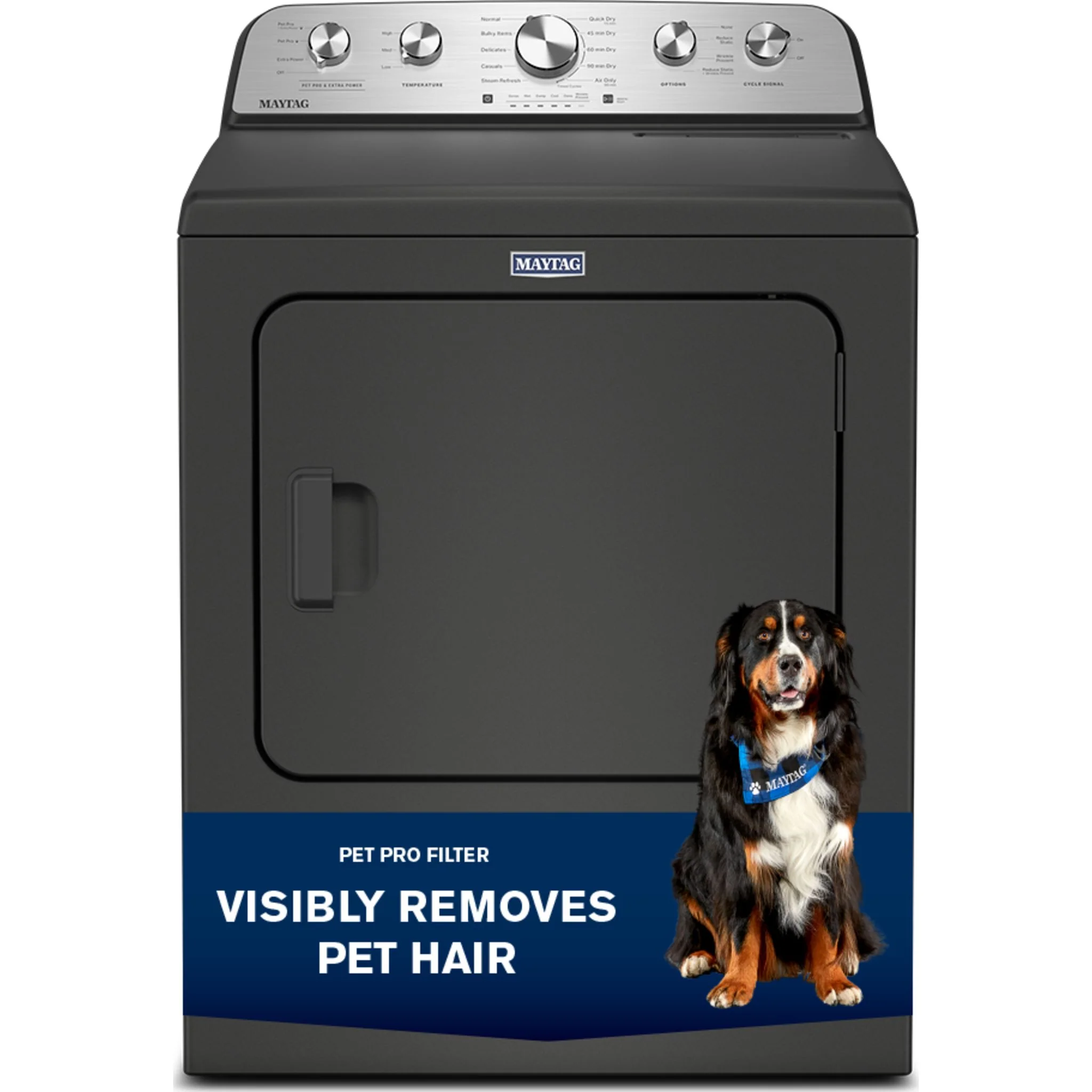 Maytag Top Load Pair (MTW5605RU-YMED5605RU) - Volcano Black - Image 4