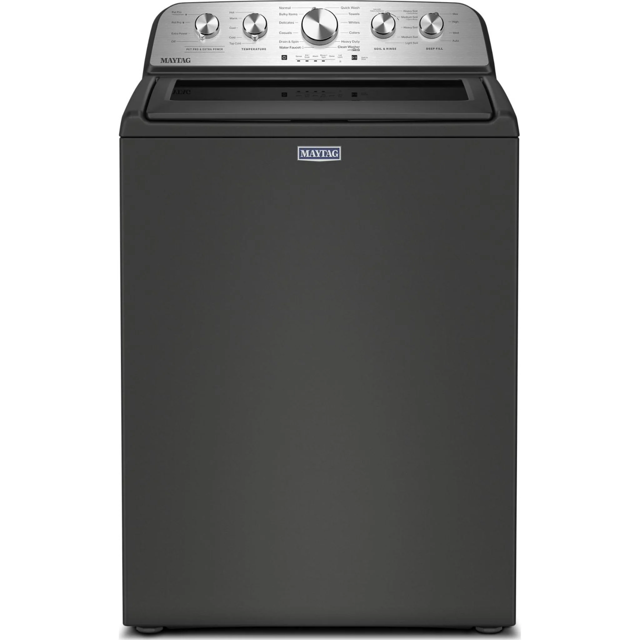 Maytag 5.4 Cu Ft. Top Load Agitator Washer with Extra Power and Pet Pro Option -Volcano Black (MTW5605RU)