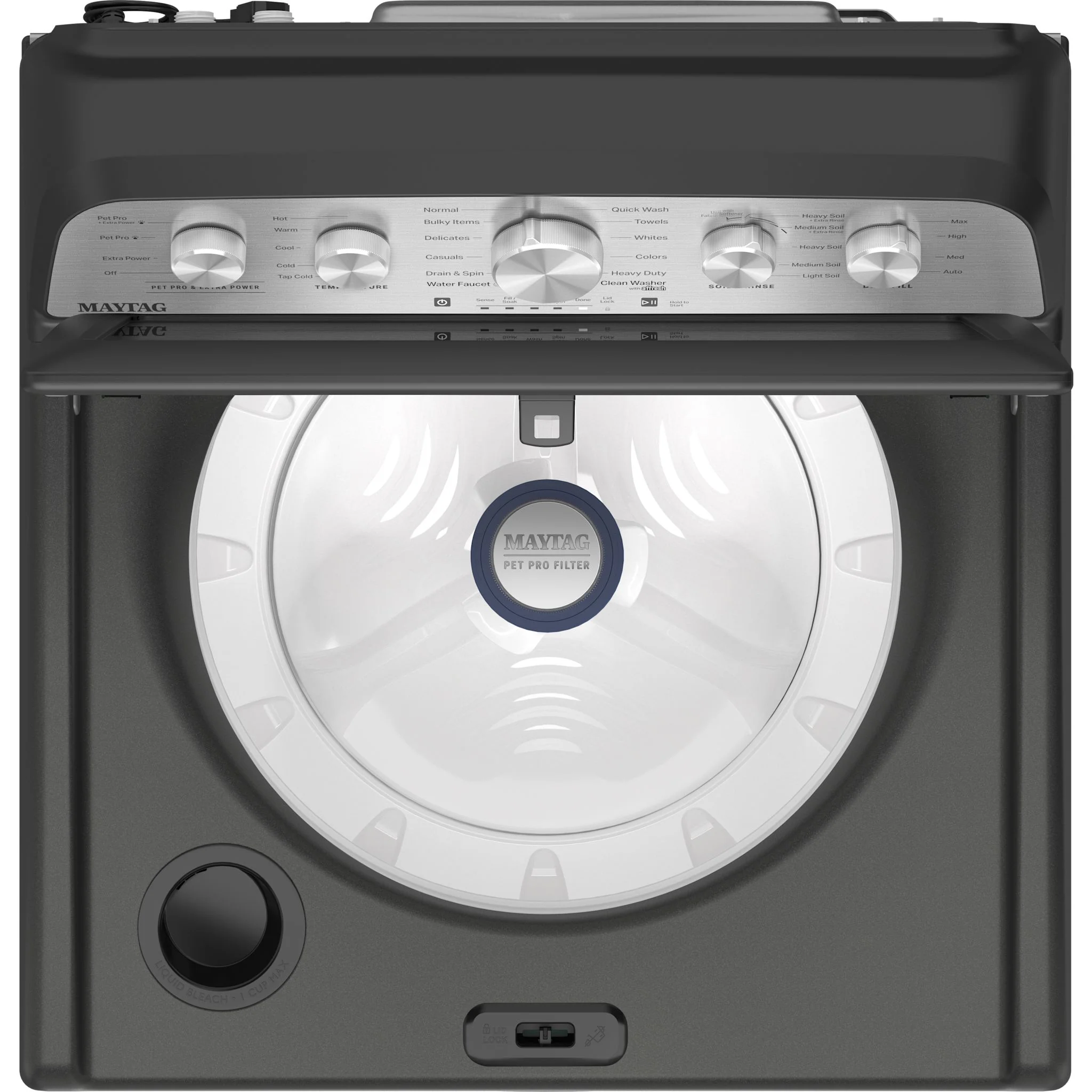 Maytag 5.4 Cu Ft. Top Load Agitator Washer with Extra Power and Pet Pro Option -Volcano Black (MTW5605RU) - Image 14