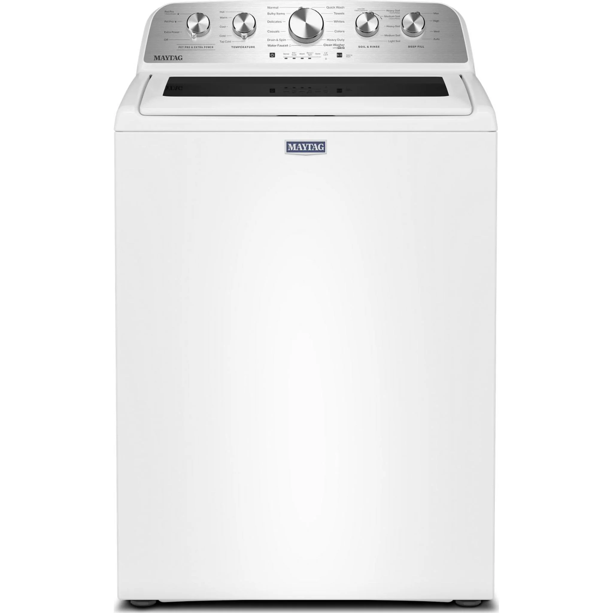 Maytag 5.4 Cu Ft. Top Load Agitator Washer with Extra Power and Pet Pro Option -White (MTW5605RW)