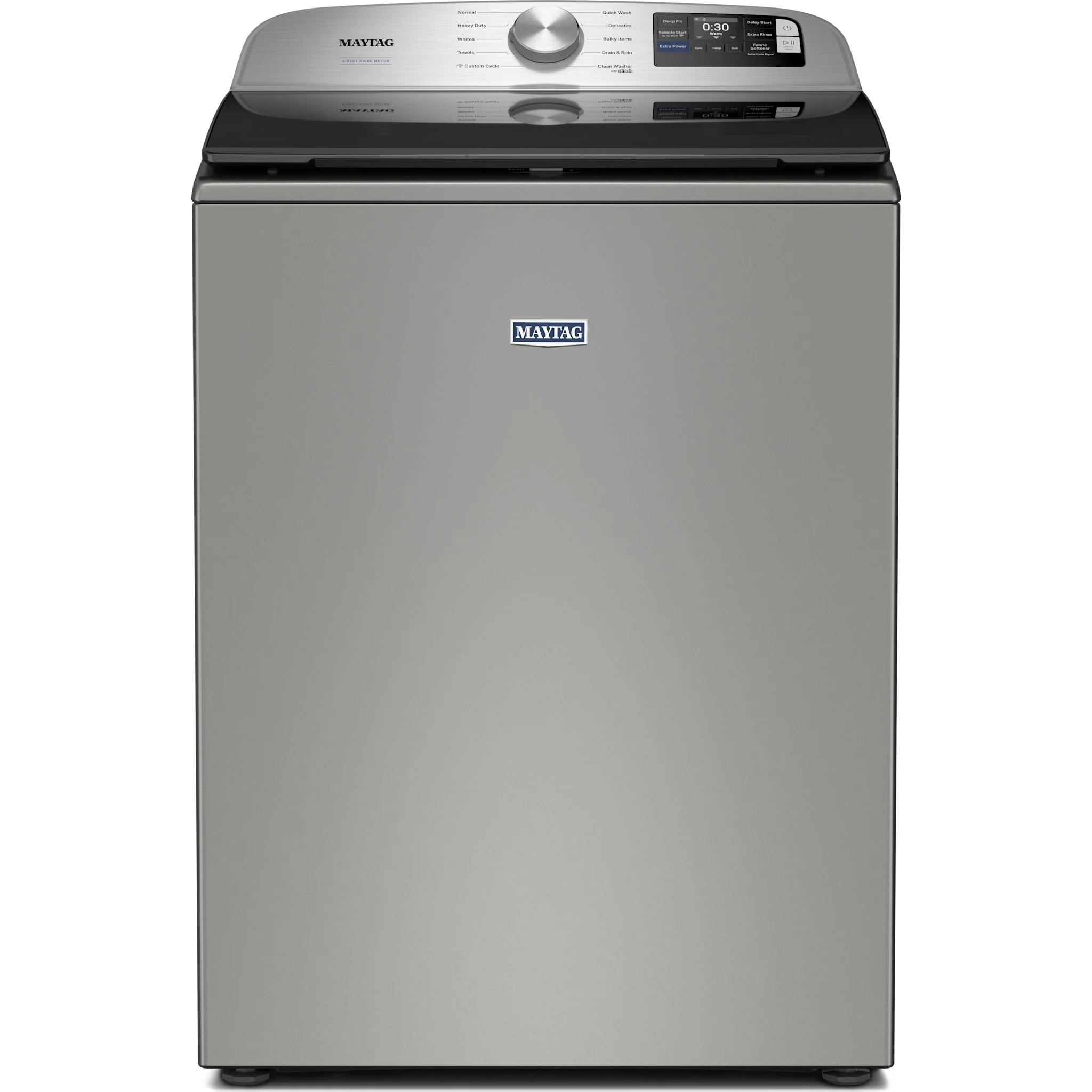 Maytag 6.0 Cu. Ft. Top Load Agitator Washer with Extra Power and Smart Appliance -Classic Silver (MTW6205RR) - Image 6