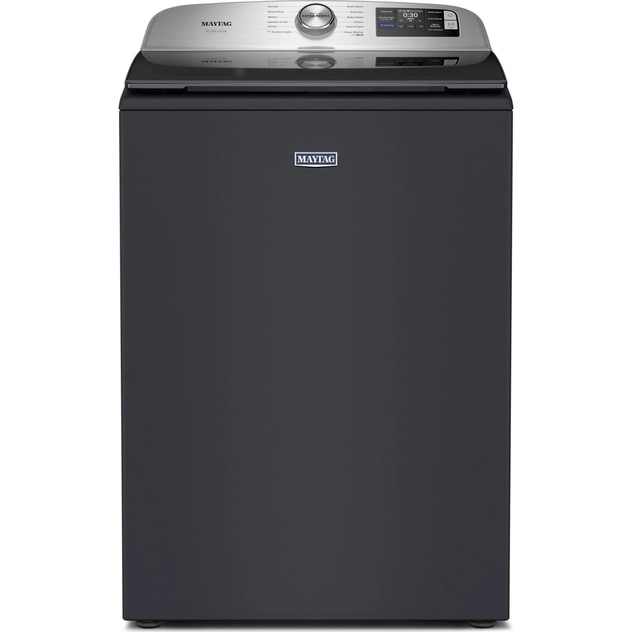 Maytag 6.0 Cu. Ft. Pet Pro Top Load Agitator Washer with Extra Power and Sanitize Cycle with Oxi -Midnight Steel (MTW7205RF)
