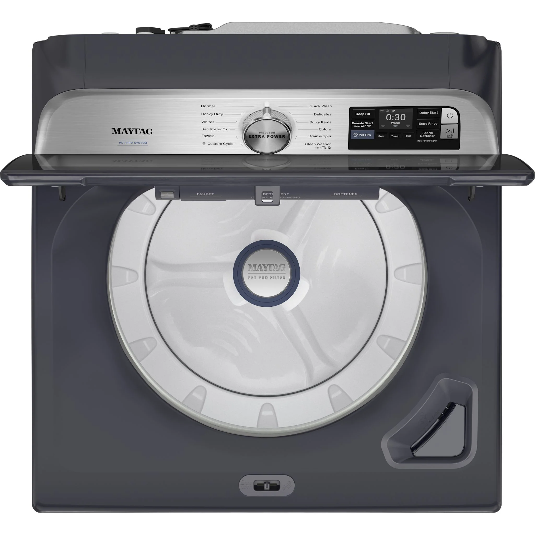 Maytag 6.0 Cu. Ft. Pet Pro Top Load Agitator Washer with Extra Power and Sanitize Cycle with Oxi -Midnight Steel (MTW7205RF) - Image 7