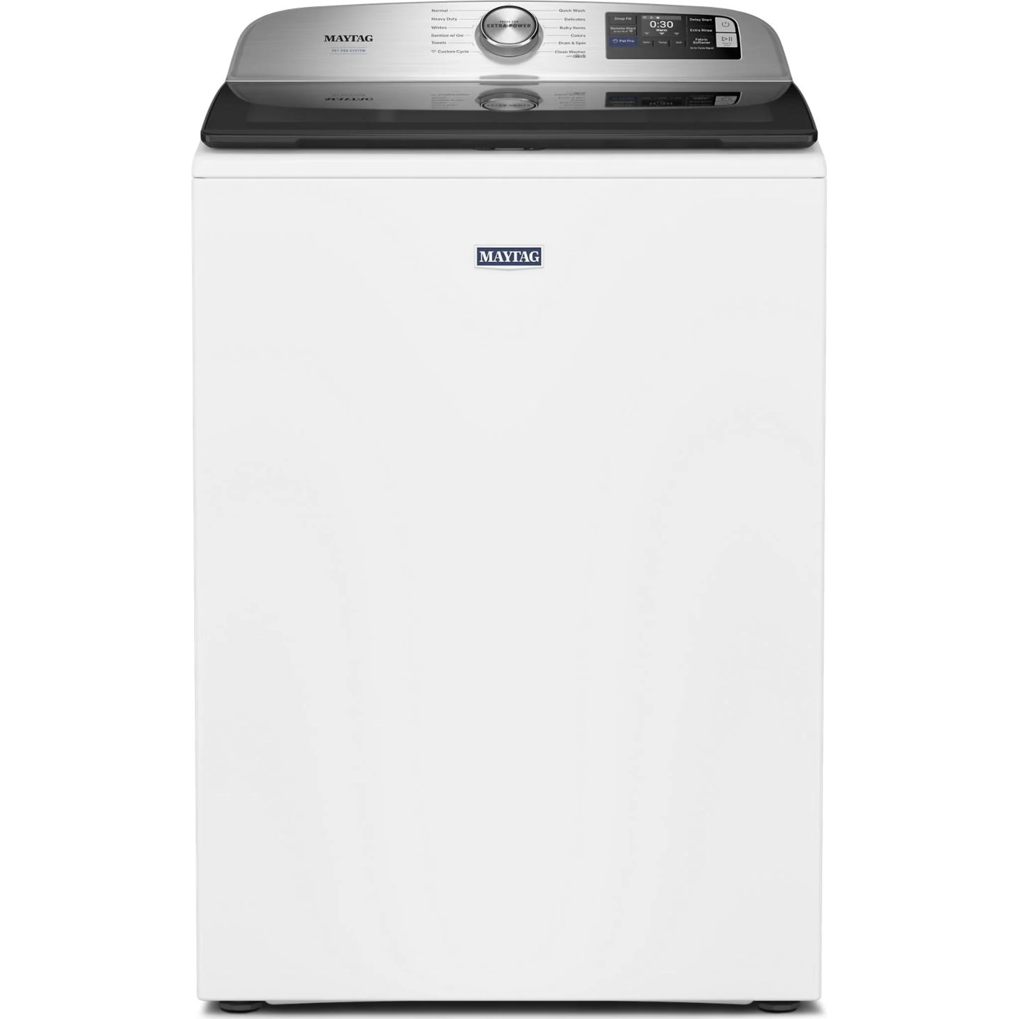 Maytag 6.0 Cu. Ft. Pet Pro Top Load Agitator Washer with Extra Power and Sanitize Cycle with Oxi -White (MTW7205RW)