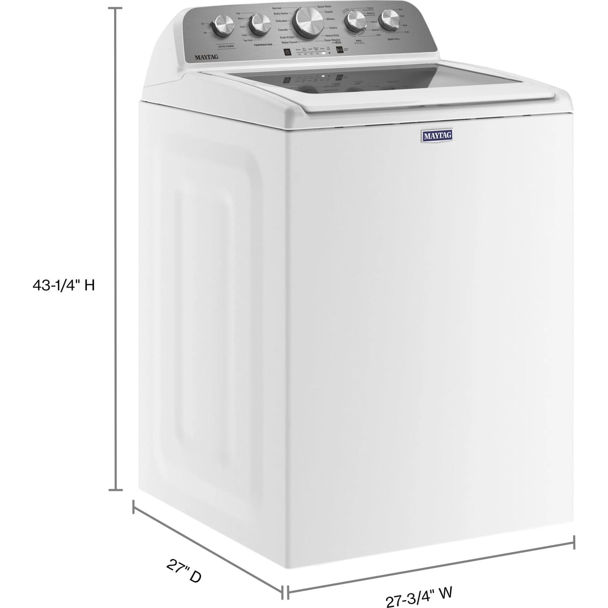Maytag Top Load Washer with Extra Power - 5.5 cu. ft. IEC -White (MVW5430MW) - Image 4