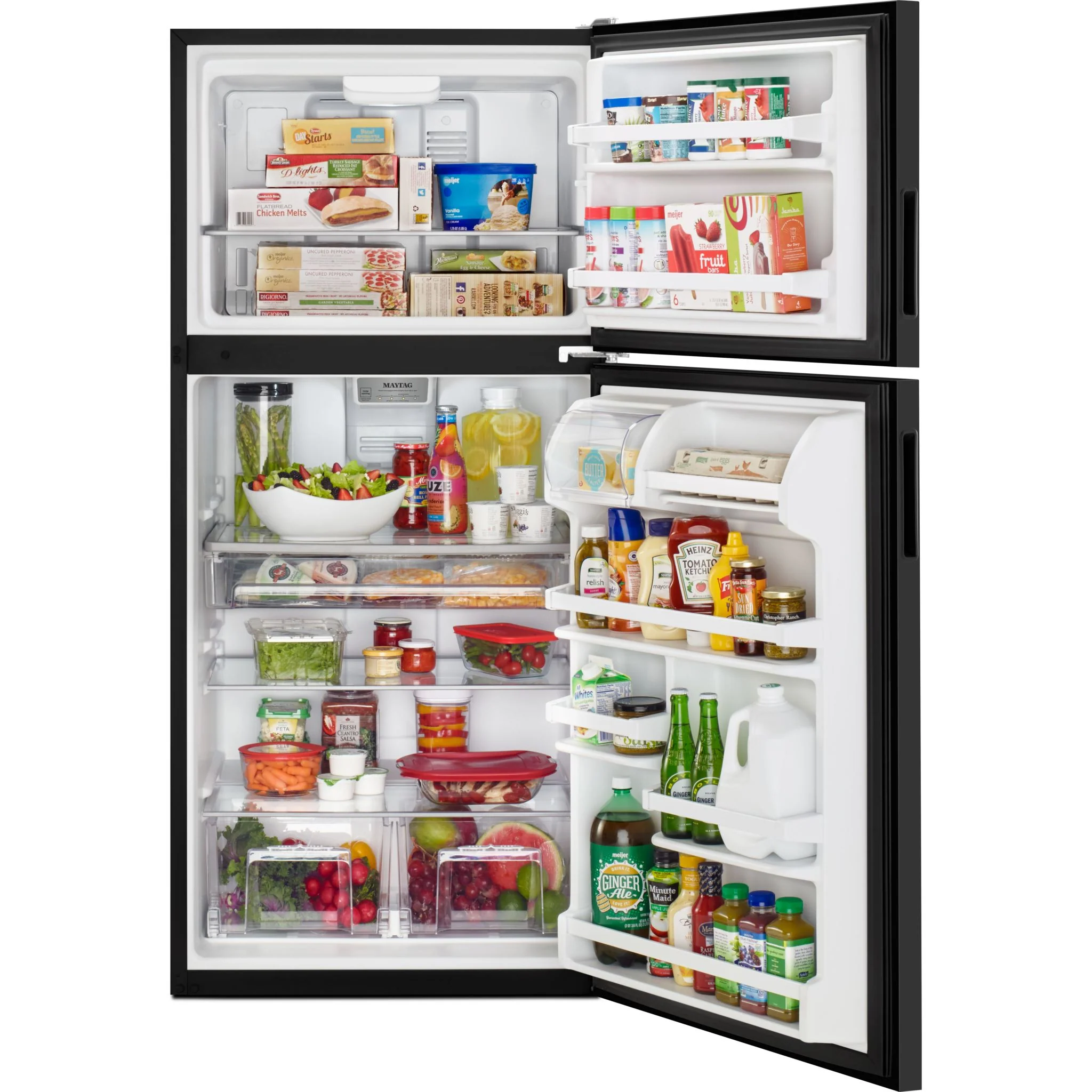 Maytag 33-Inch Wide Top Freezer Refrigerator with PowerCold Feature- 21 Cu. Ft. -Black Ice (MRT311FFFE) - Image 3