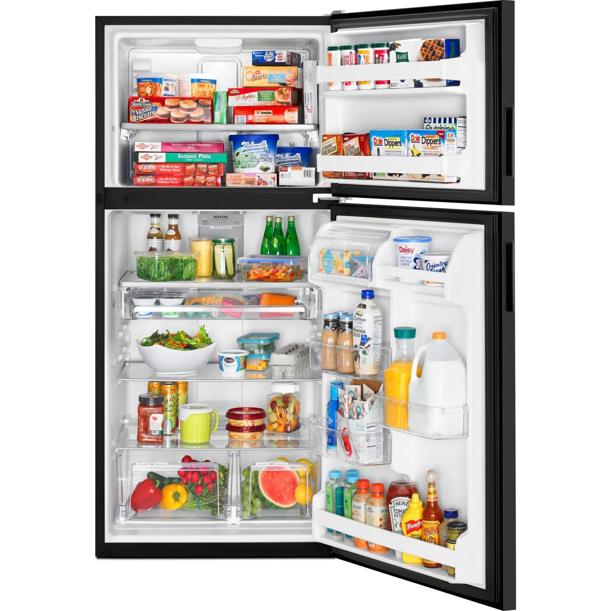 Maytag 33-Inch Wide Top Freezer Refrigerator with PowerCold Feature- 21 Cu. Ft. -Black Ice (MRT311FFFE) - Image 8