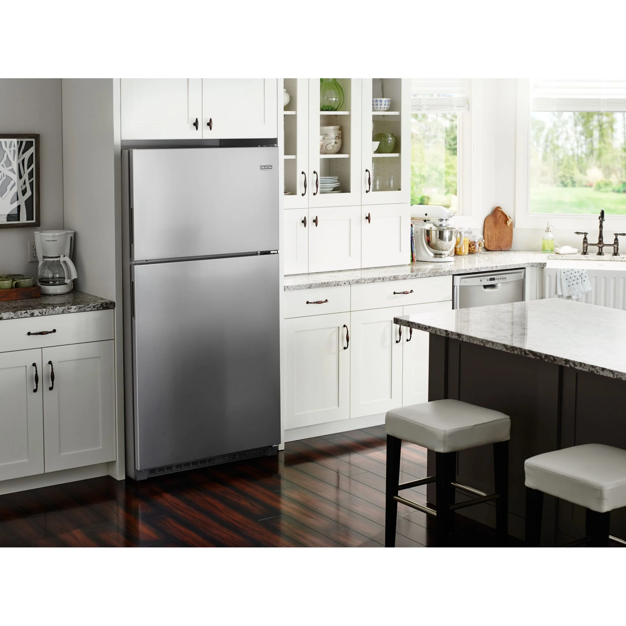 Maytag 33-Inch Wide Top Freezer Refrigerator with PowerCold Feature- 21 Cu. Ft. -Fingerprint Resistant Stainless Steel (MRT311FFFZ) - Image 4