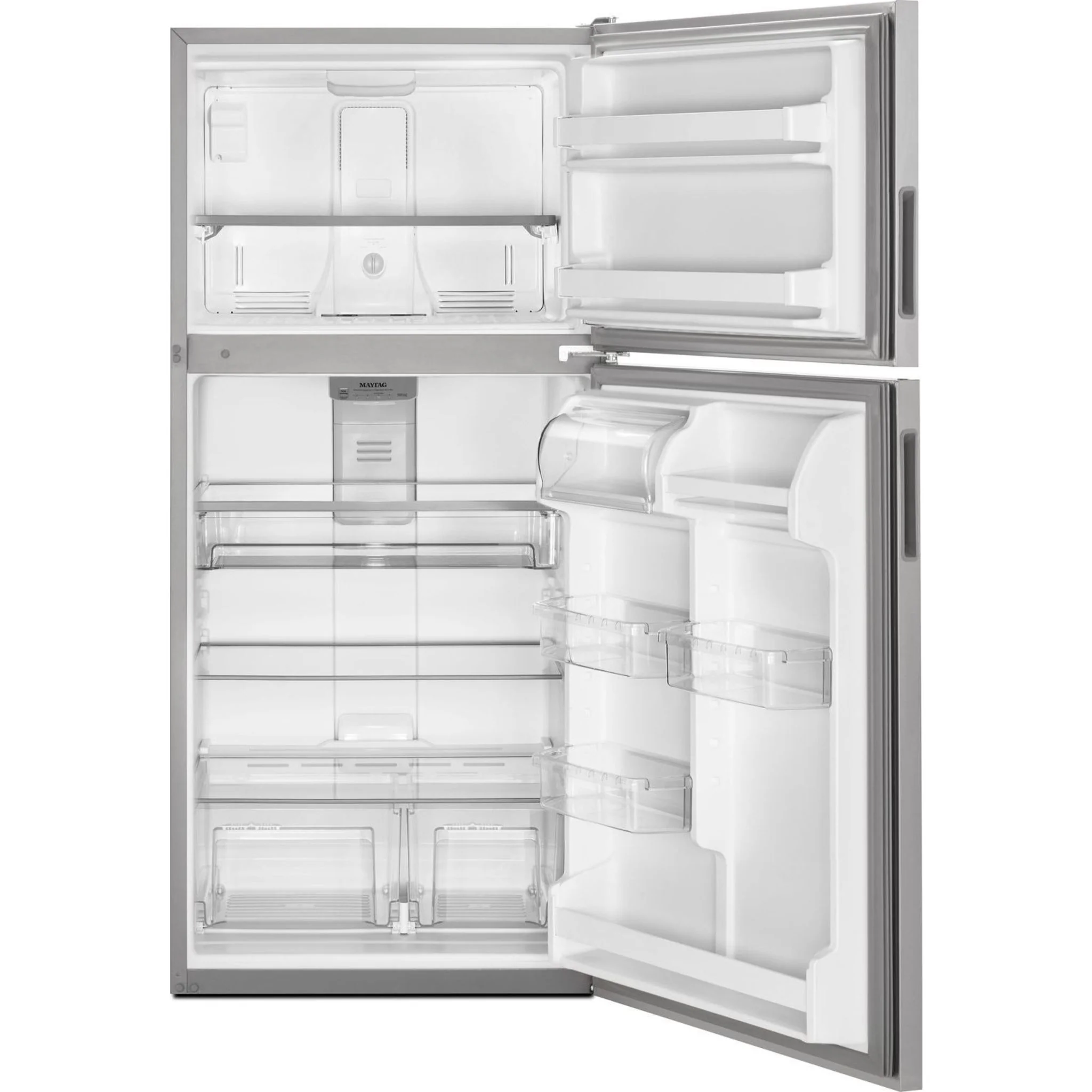 Maytag 33-Inch Wide Top Freezer Refrigerator with PowerCold Feature- 21 Cu. Ft. -Fingerprint Resistant Stainless Steel (MRT311FFFZ) - Image 7