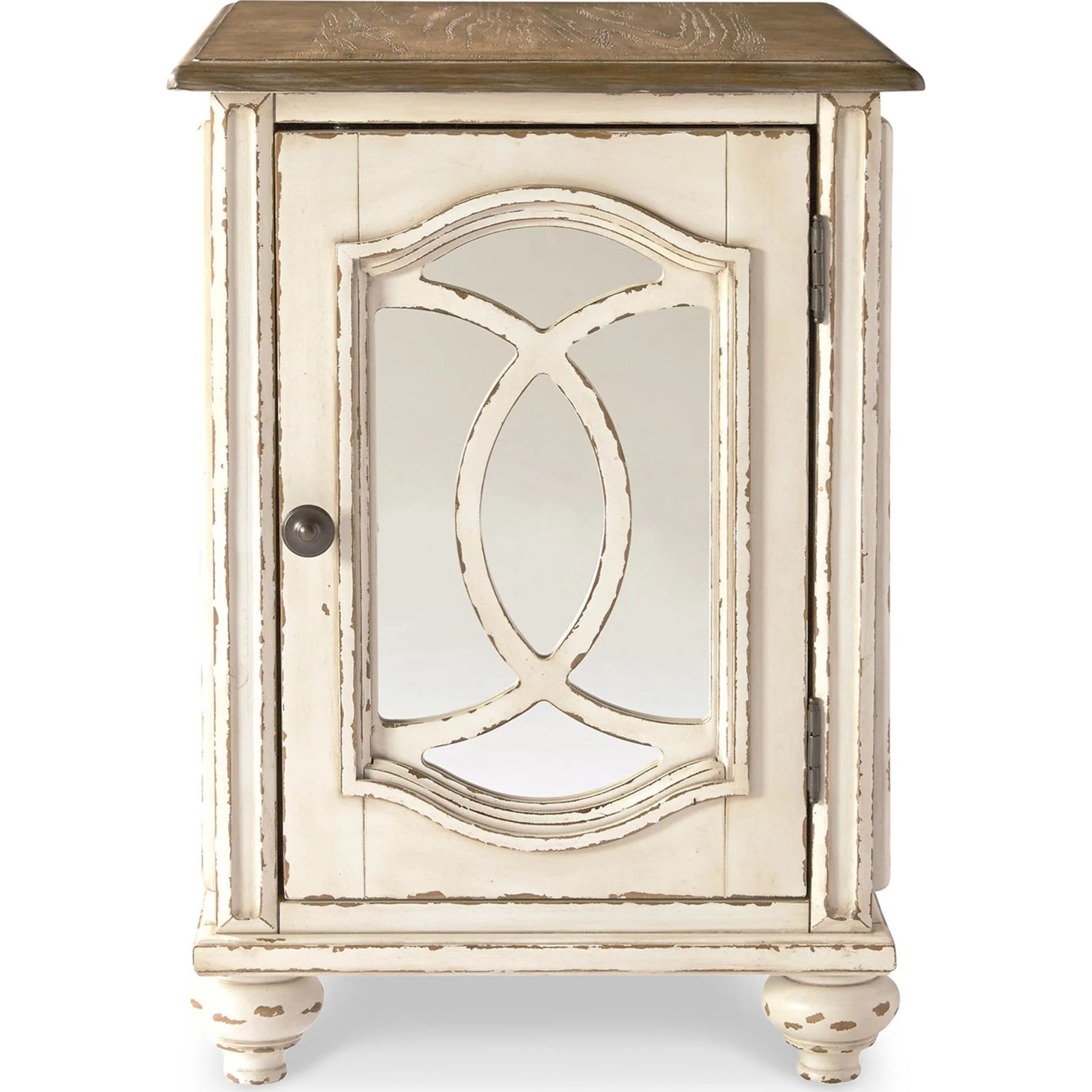 Meinertz Chair Side End Table - White/Brown - Image 10