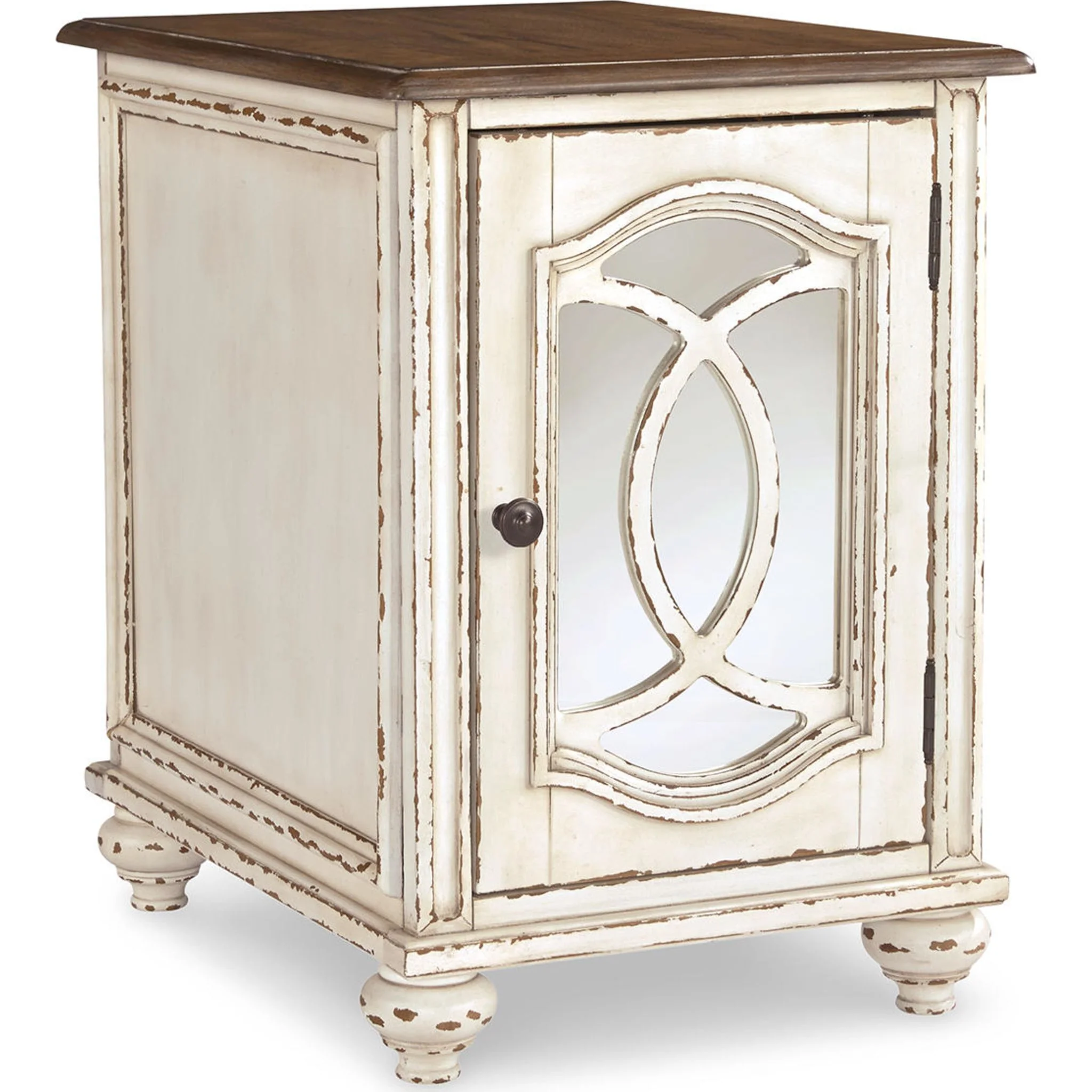 Meinertz Chair Side End Table - White/Brown - Image 14