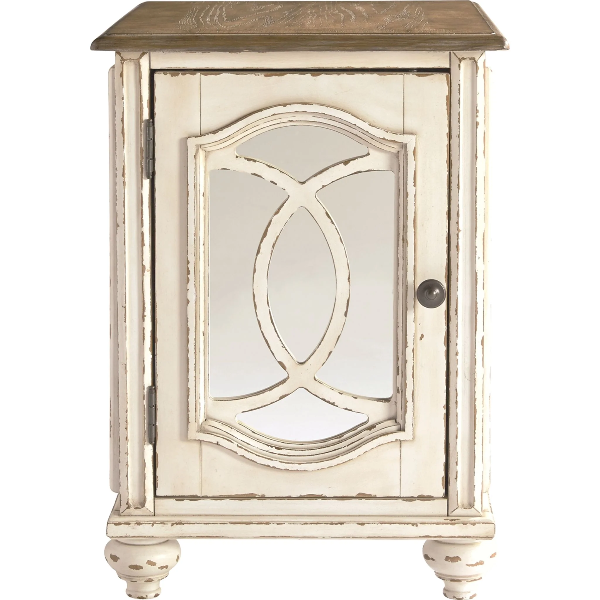 Meinertz Chair Side End Table - White/Brown - Image 3