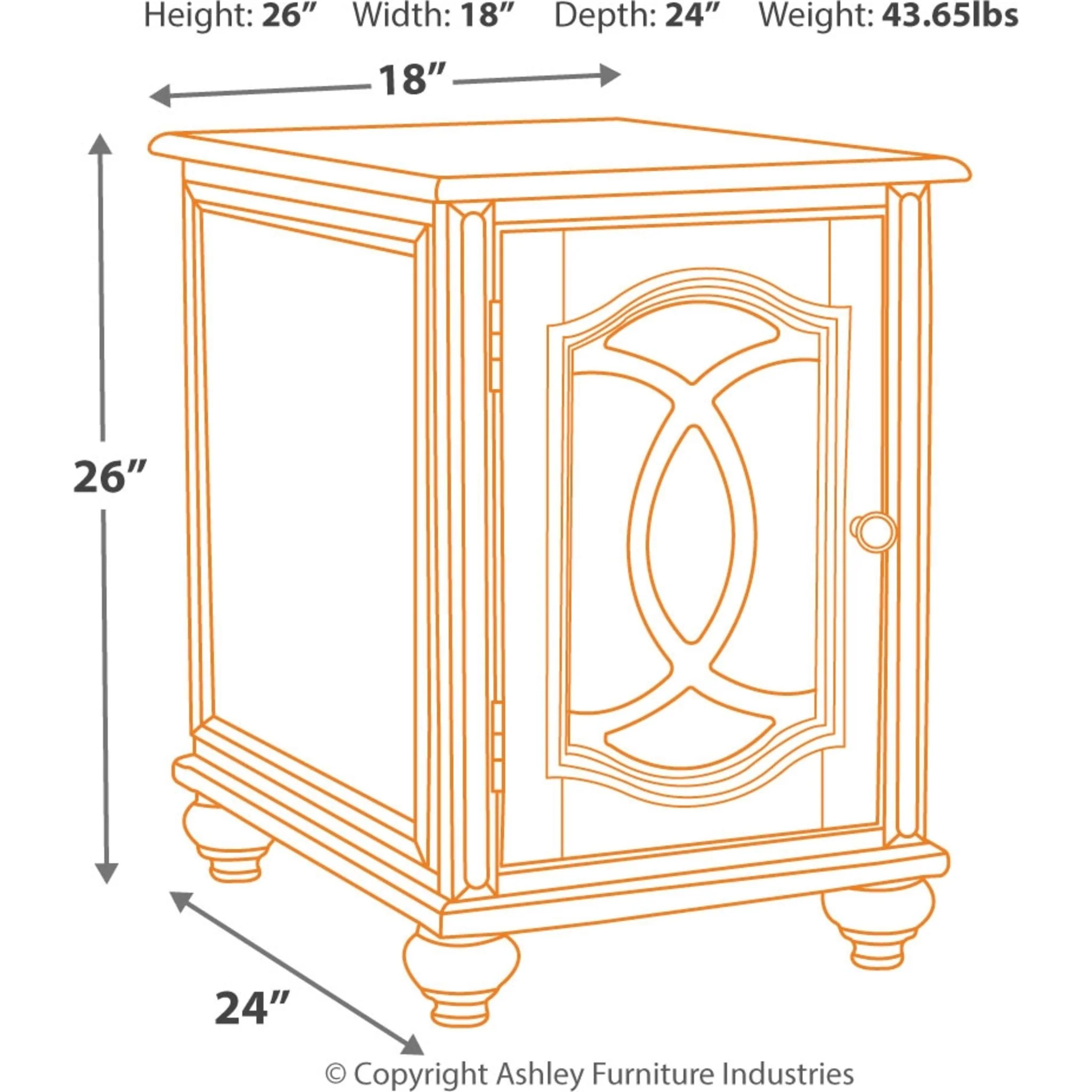 Meinertz Chair Side End Table - White/Brown - Image 4