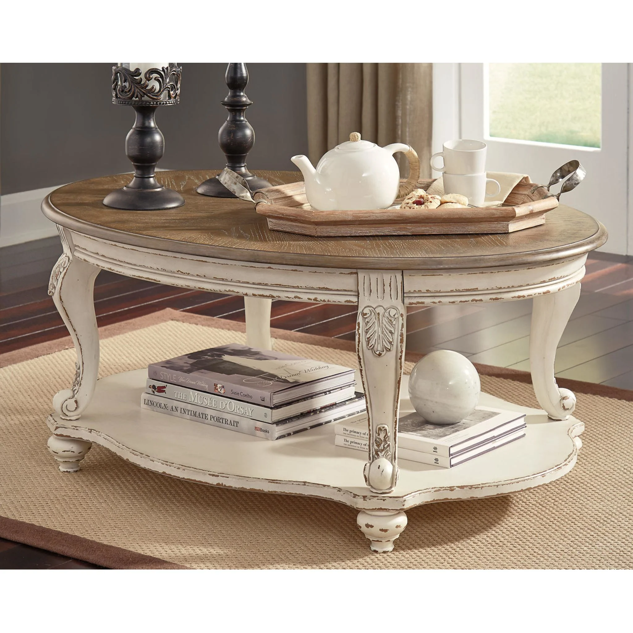 Meinertz Coffee Table - White/Brown - Image 10