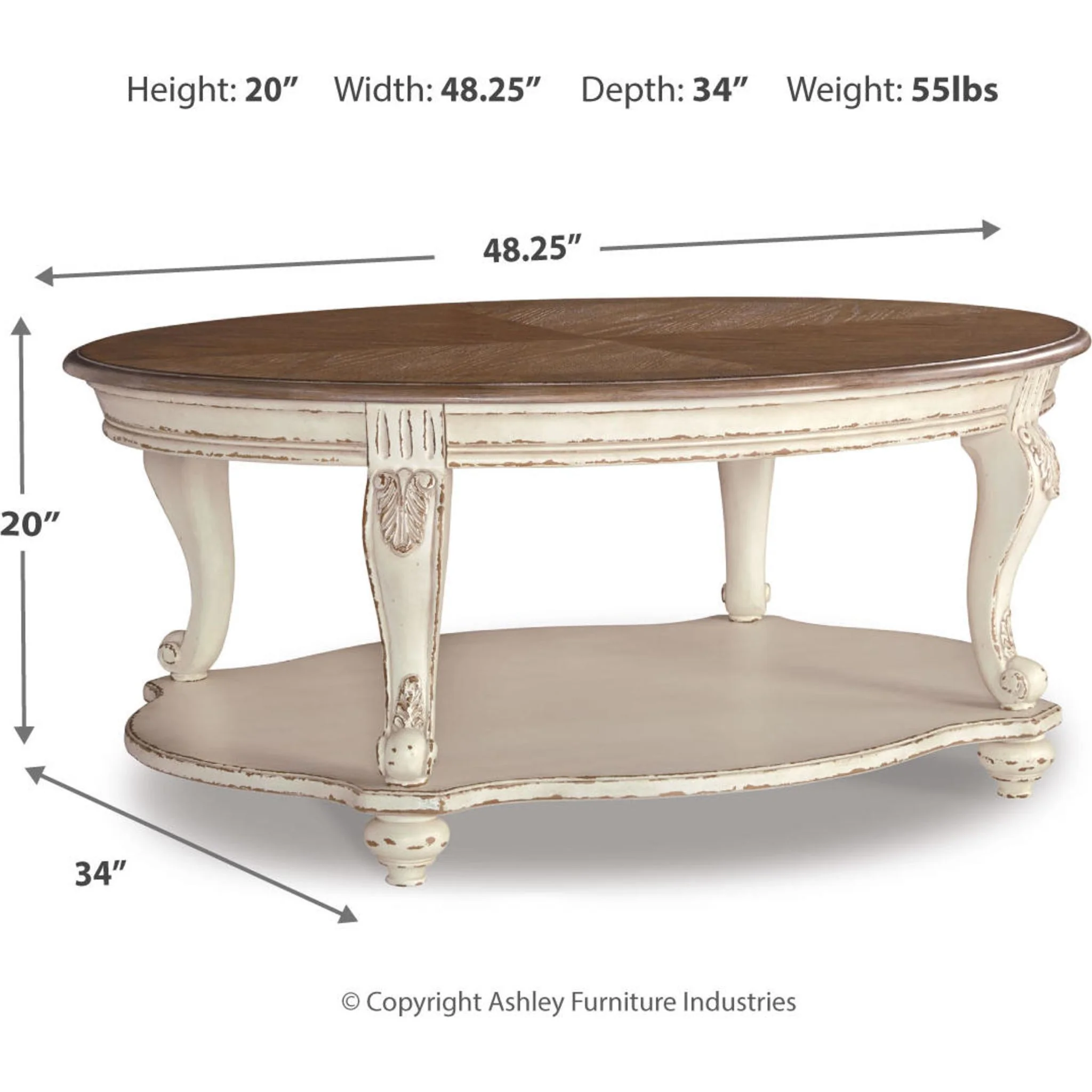 Meinertz Coffee Table - White/Brown - Image 13