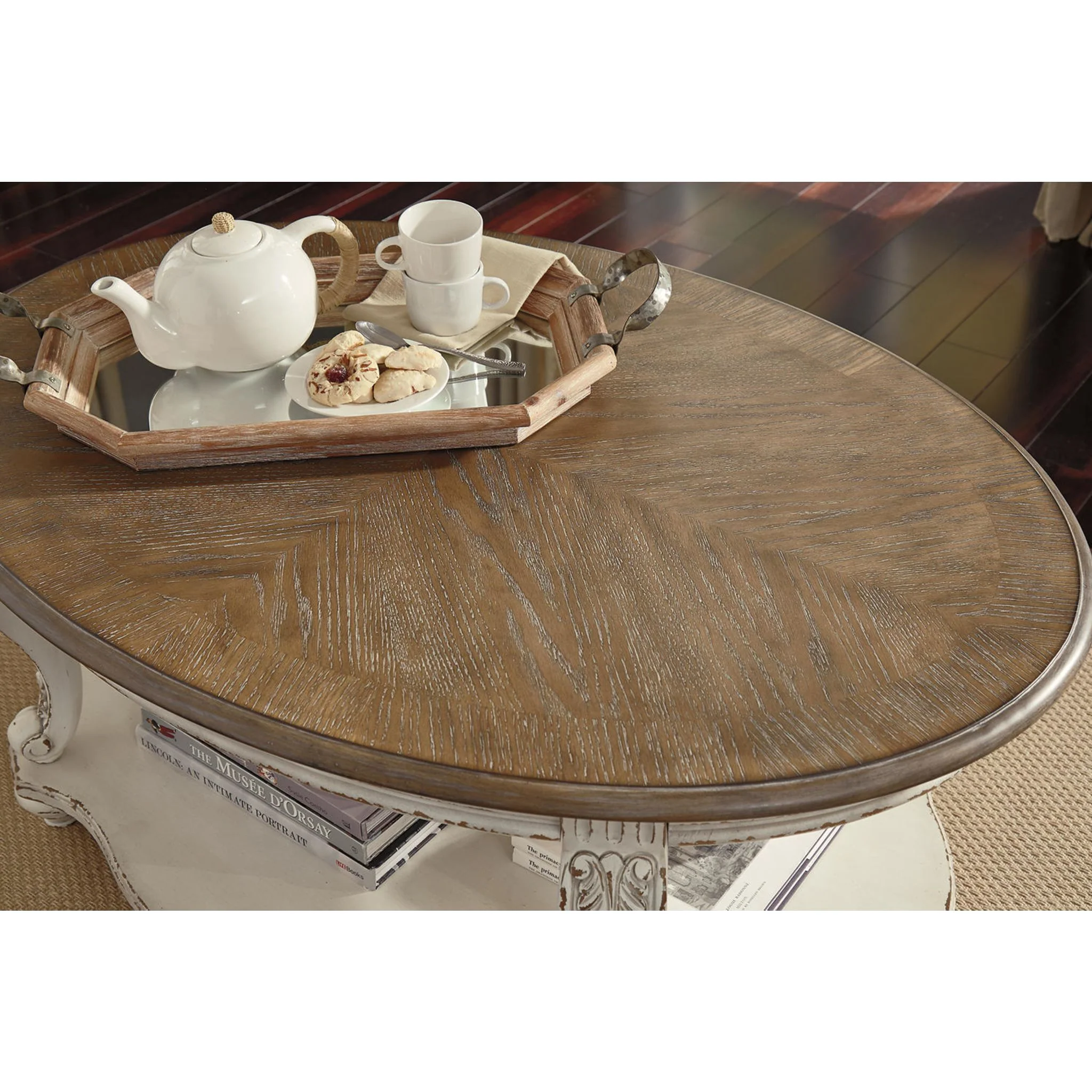 Meinertz Coffee Table - White/Brown - Image 9