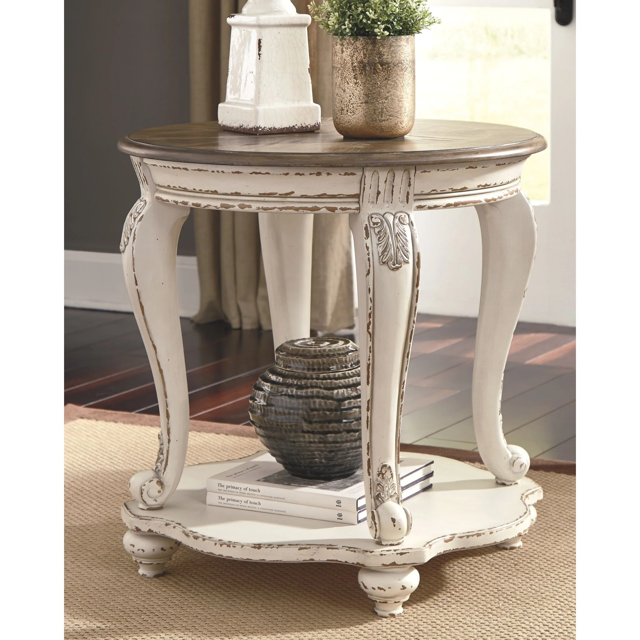Meinertz End Table - White/Brown - Image 2