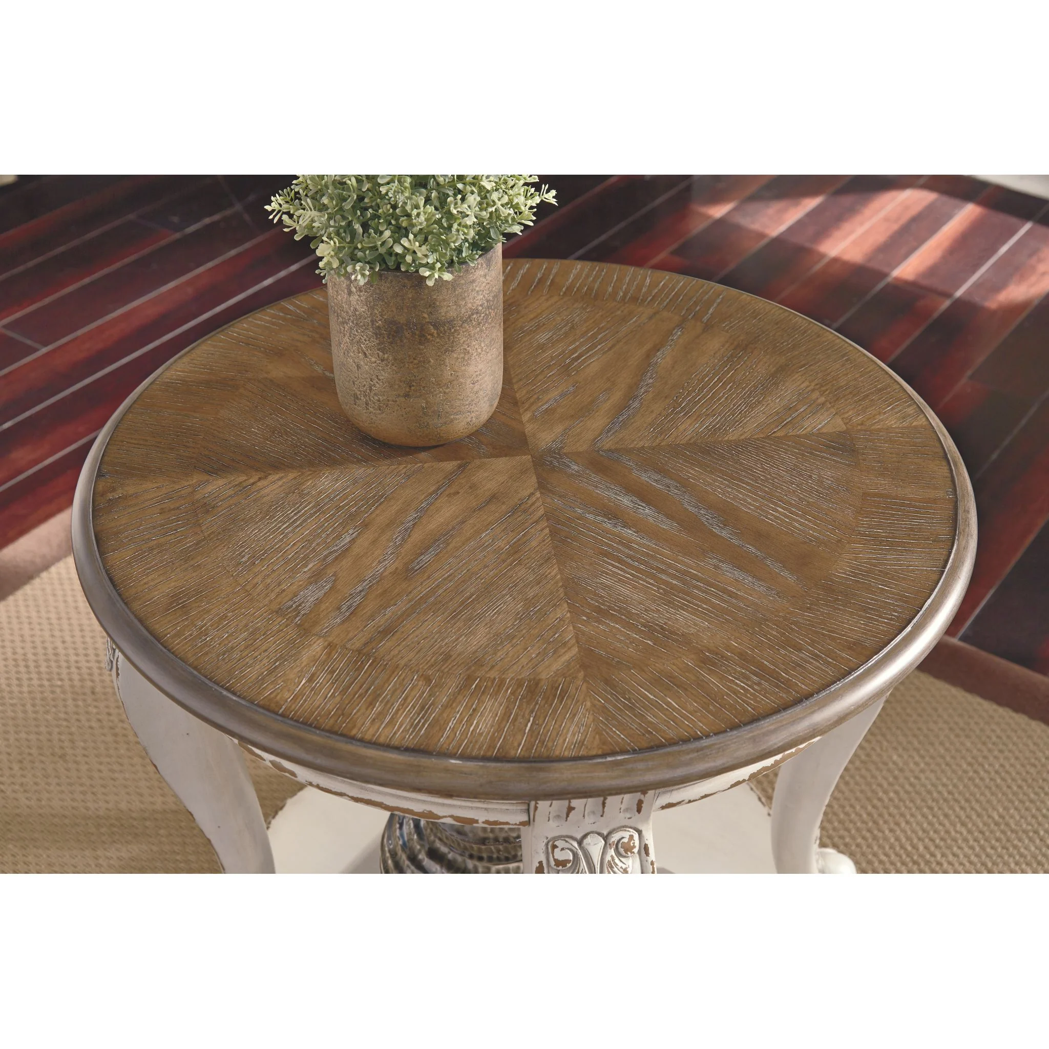 Meinertz End Table - White/Brown - Image 6