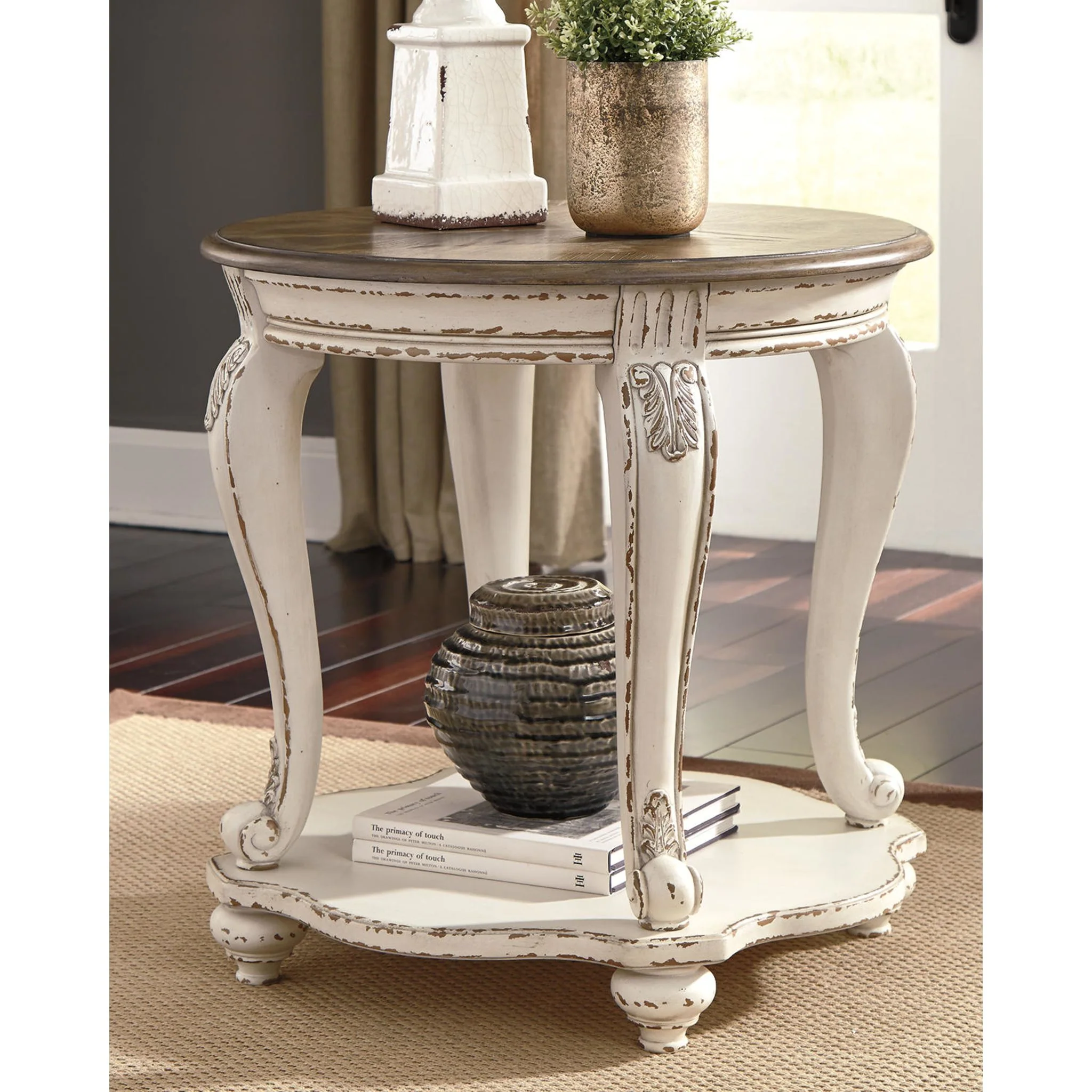 Meinertz End Table - White/Brown - Image 7