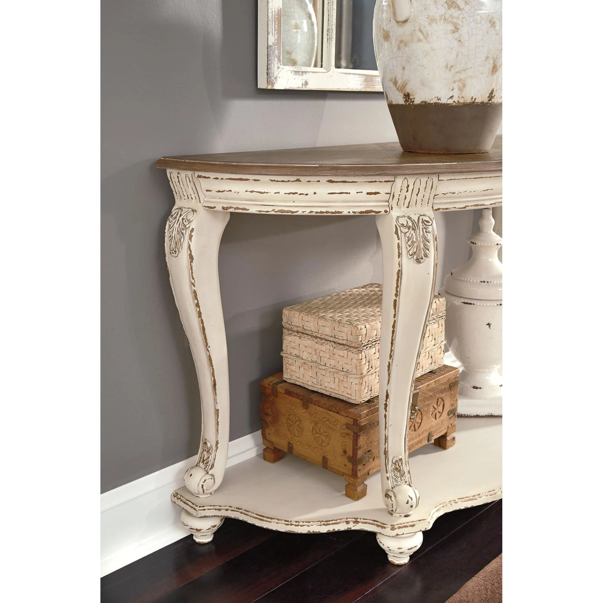 Meinertz Sofa Table - White/Brown - Image 20