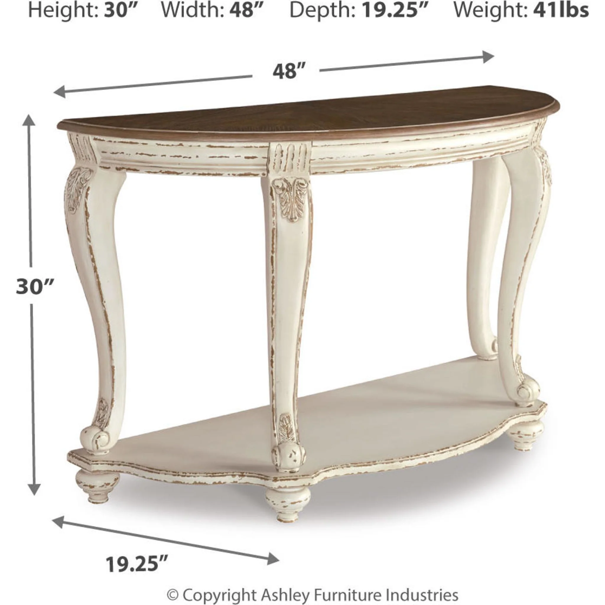 Meinertz Sofa Table - White/Brown - Image 22