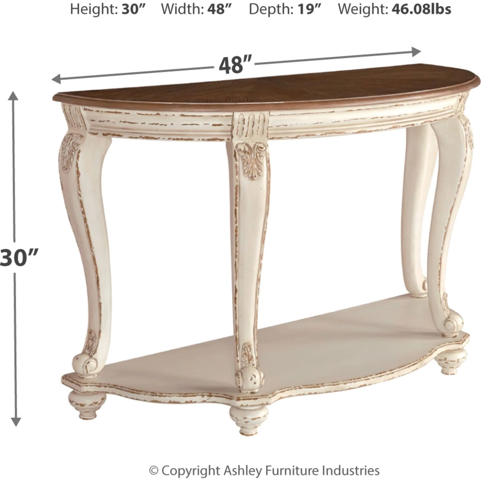 Meinertz Sofa Table - White/Brown - Image 4