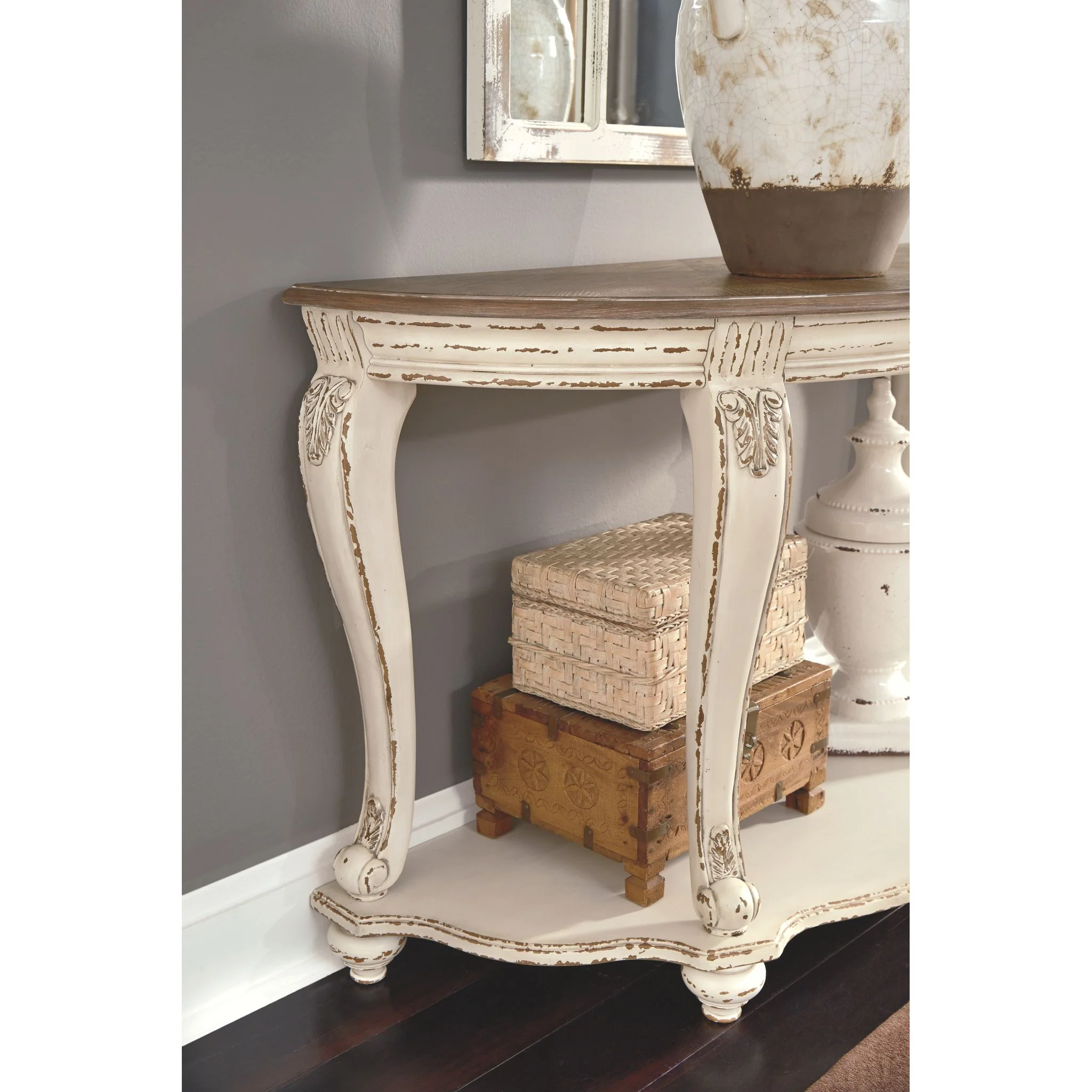 Meinertz Sofa Table - White/Brown - Image 7