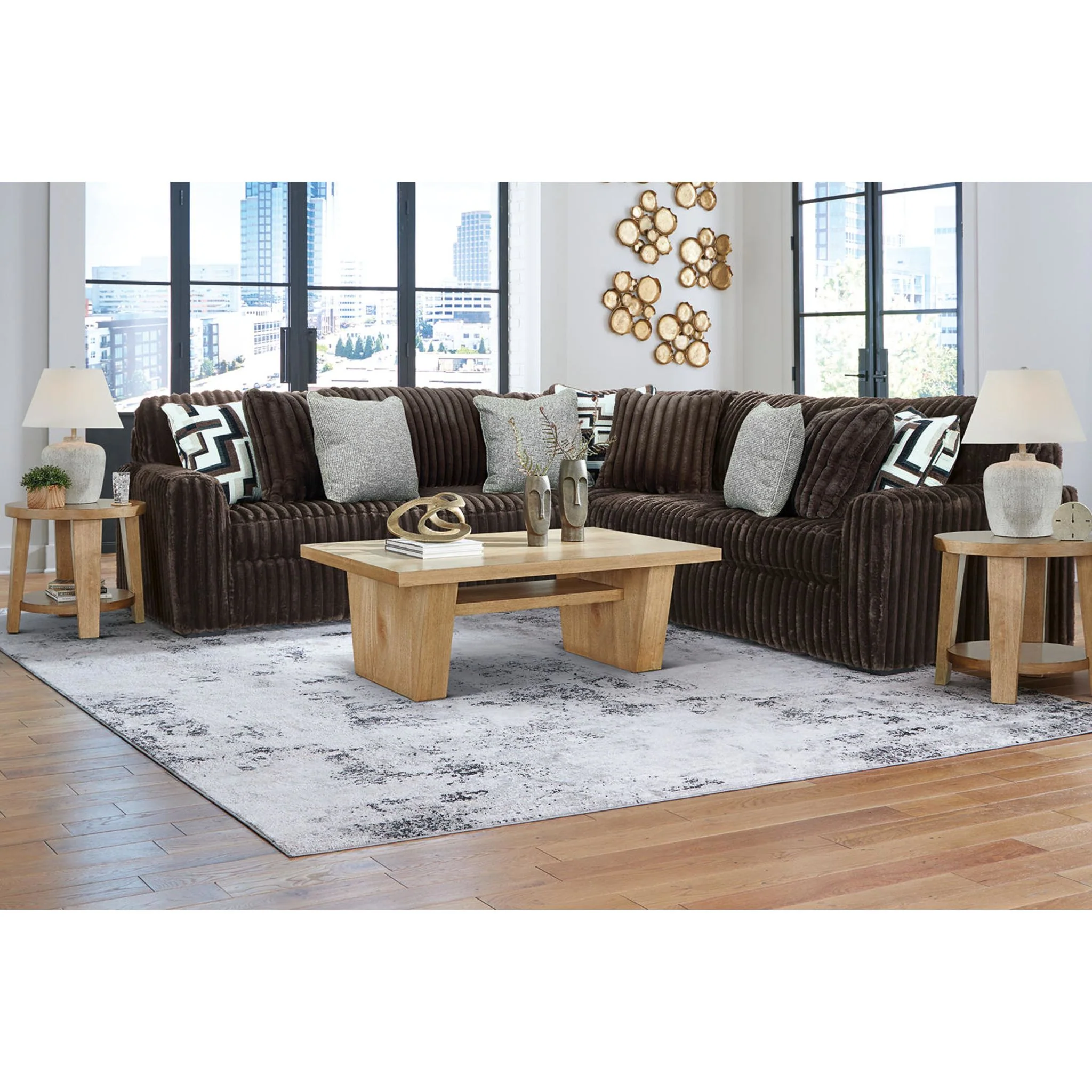 Midnight-Madness 2 Piece Sectional - Chocolate - Image 2