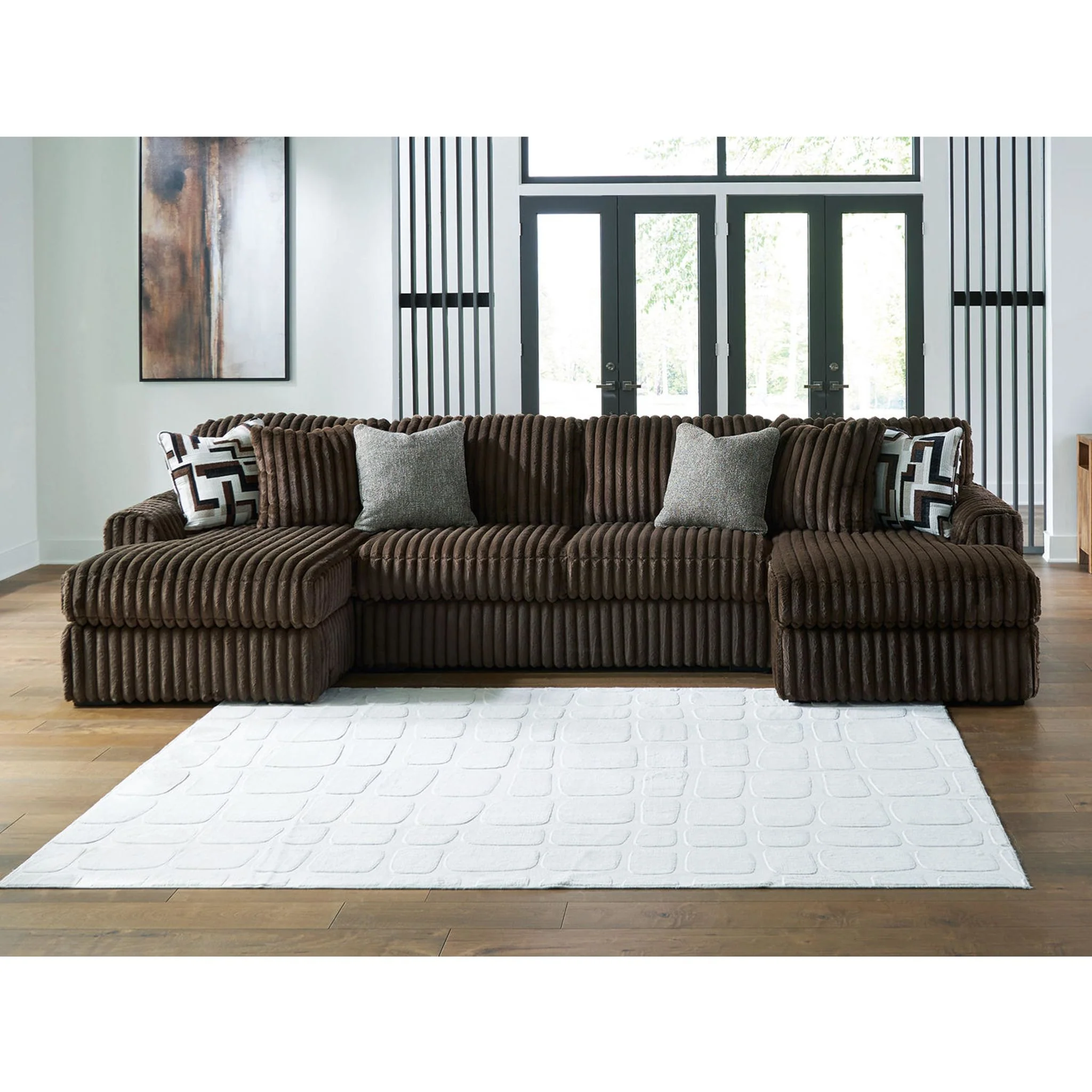 Midnight-Madness 3 Piece Sectional with Double Chaise - Image 2
