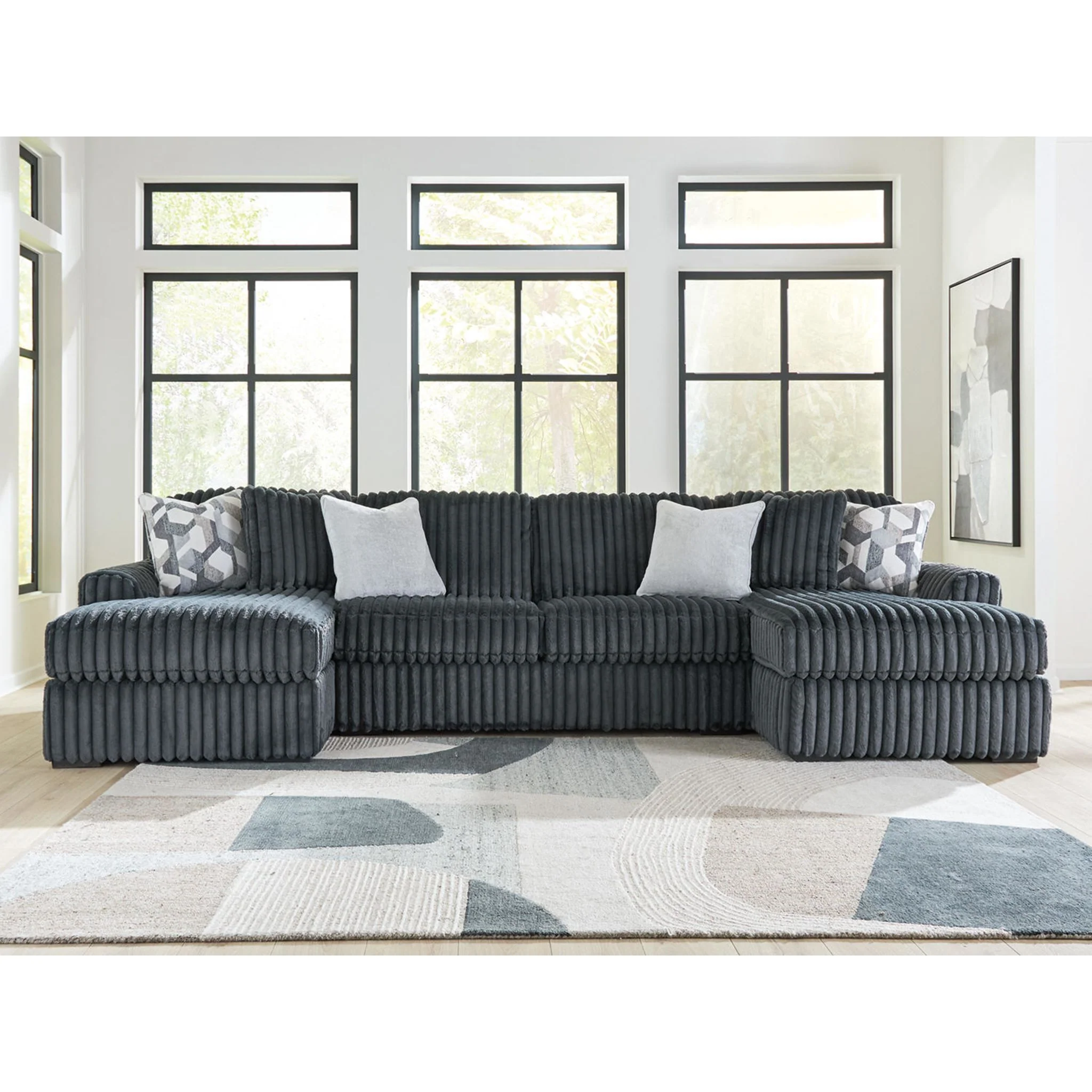 Midnight-Madness 3 Piece Sectional with Double Chaise - Image 21