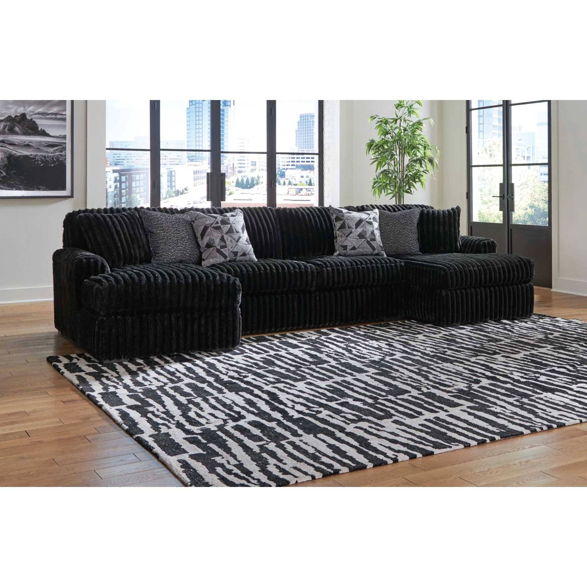 Midnight-Madness 3 Piece Sectional with Double Chaise - Image 9