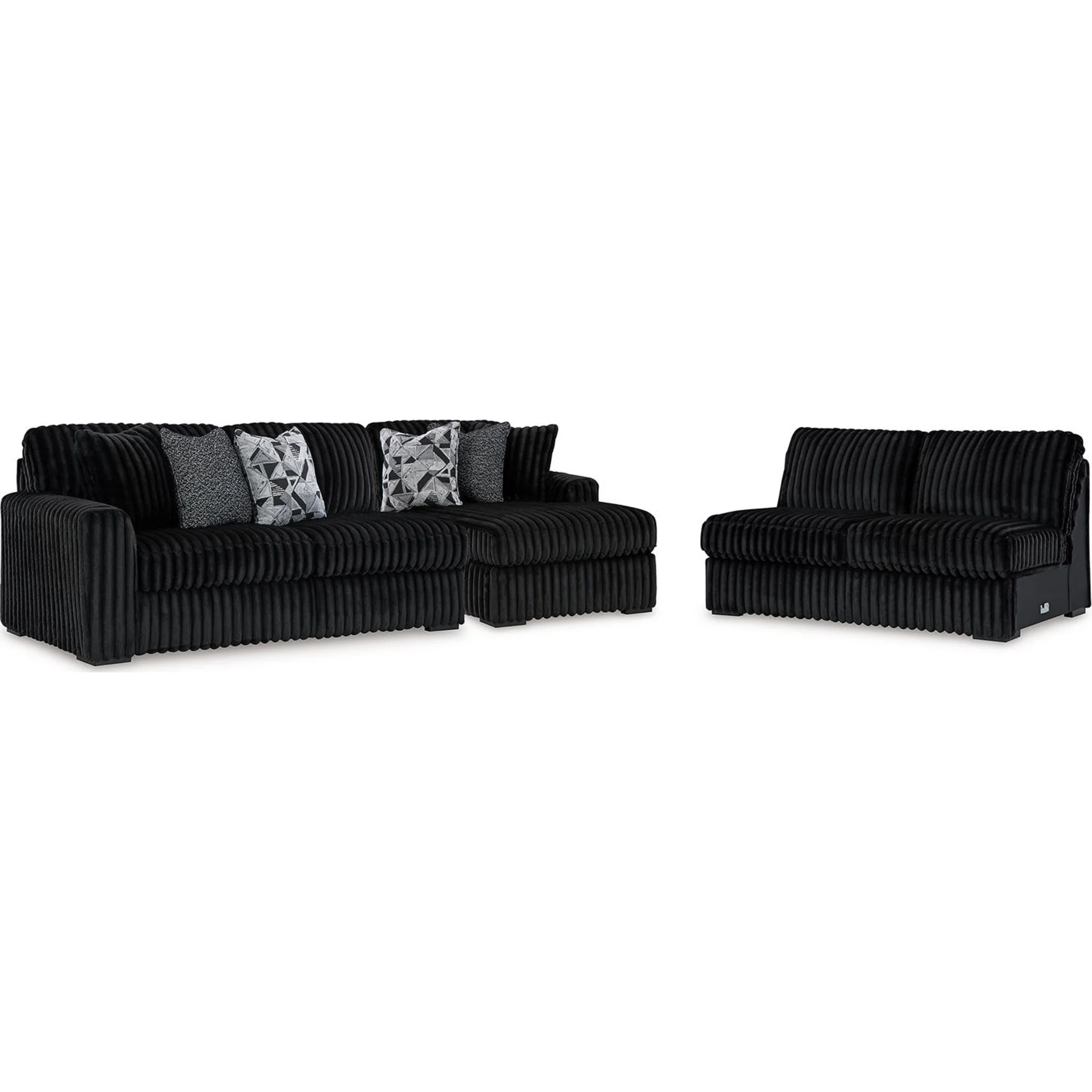 Midnight-Madness 3 Piece Sectional with Chaise - Image 2