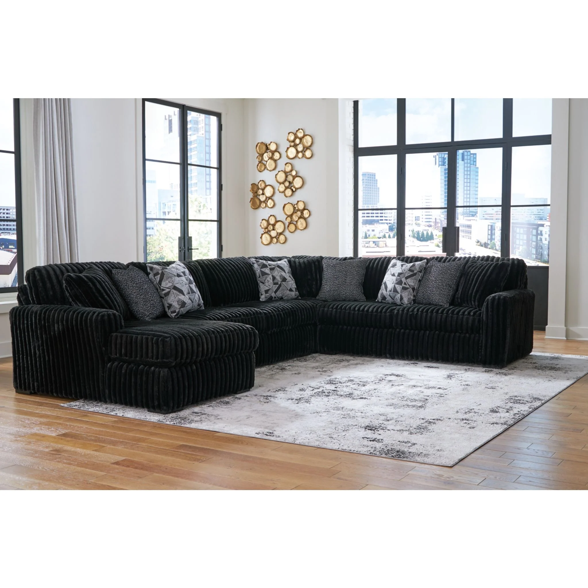 Midnight-Madness 4 Piece Sectional with Chaise - Image 10