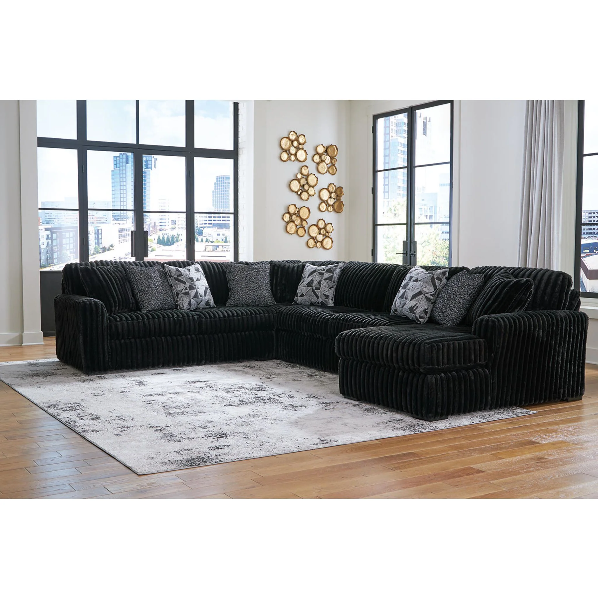 Midnight-Madness 4 Piece Sectional with Chaise - Image 4