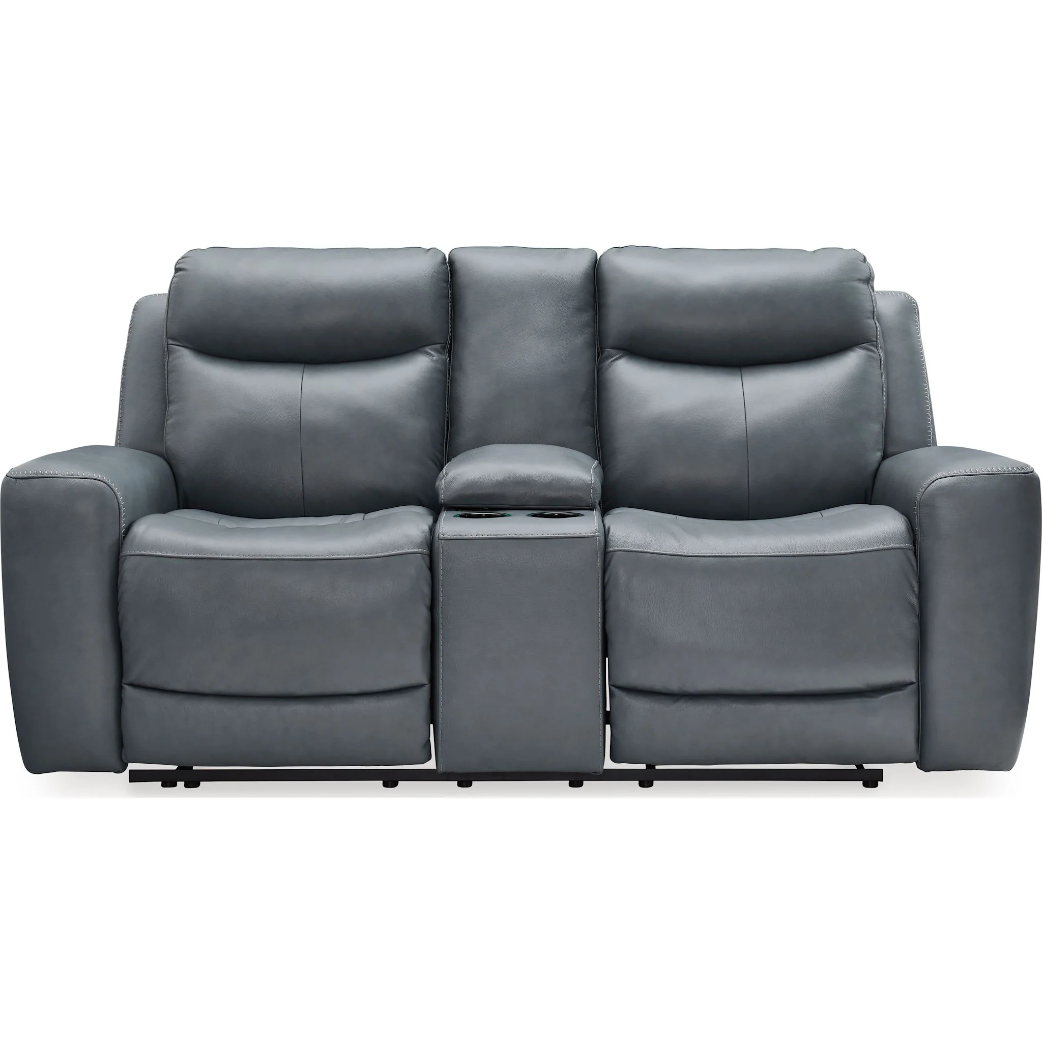 Mindanao Power Reclining Loveseat Console with Headrest - Steel