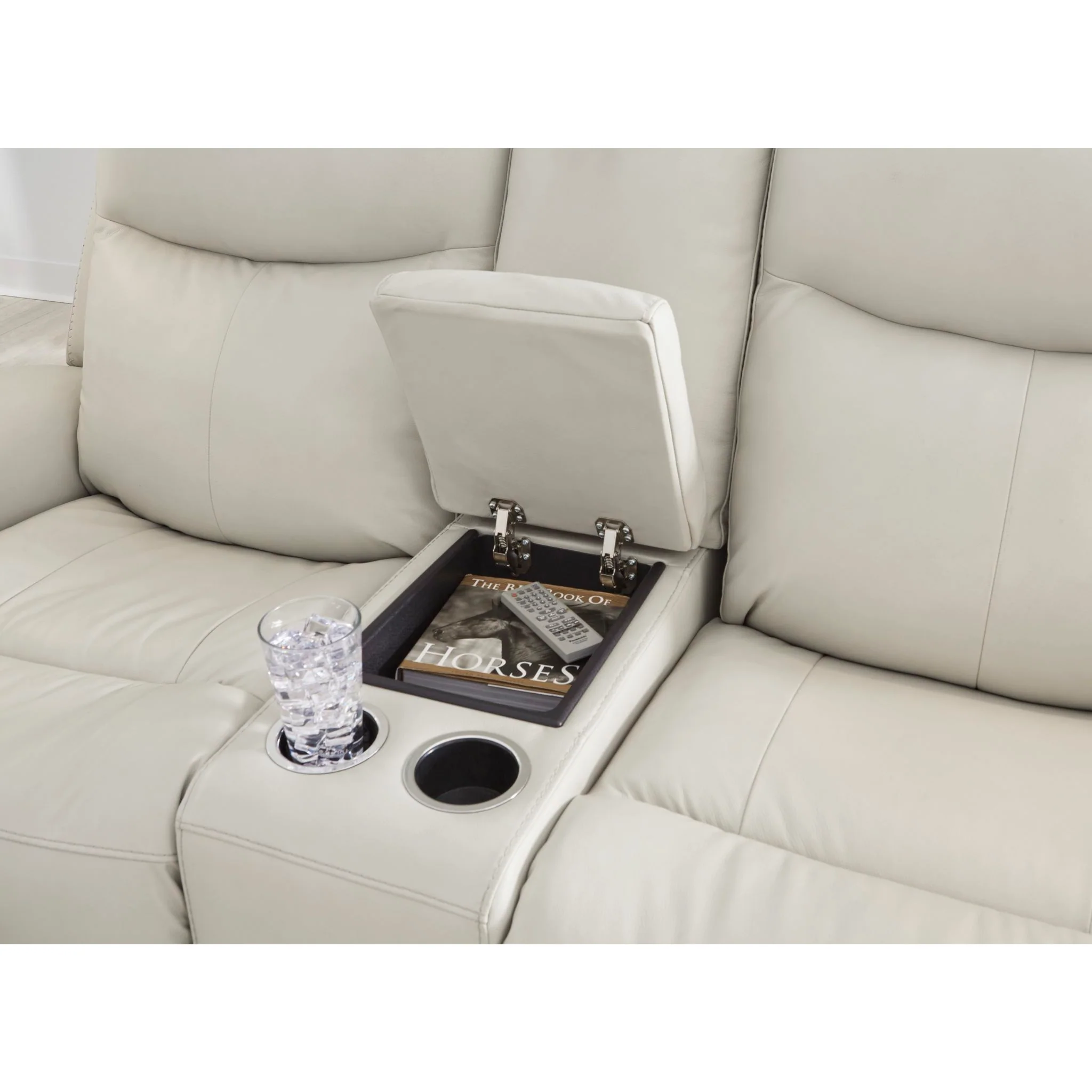 Mindanao Power Reclining Loveseat Console with Headrest - Steel - Image 21