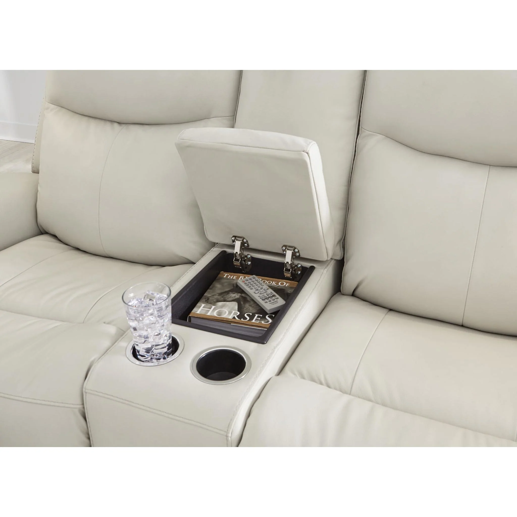 Mindanao Power Reclining Loveseat Console with Headrest - Steel - Image 28