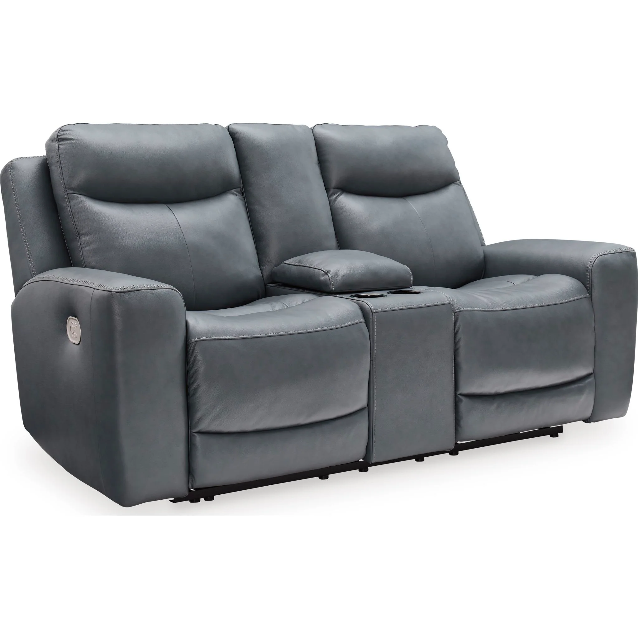 Mindanao Power Reclining Loveseat Console with Headrest - Steel - Image 4