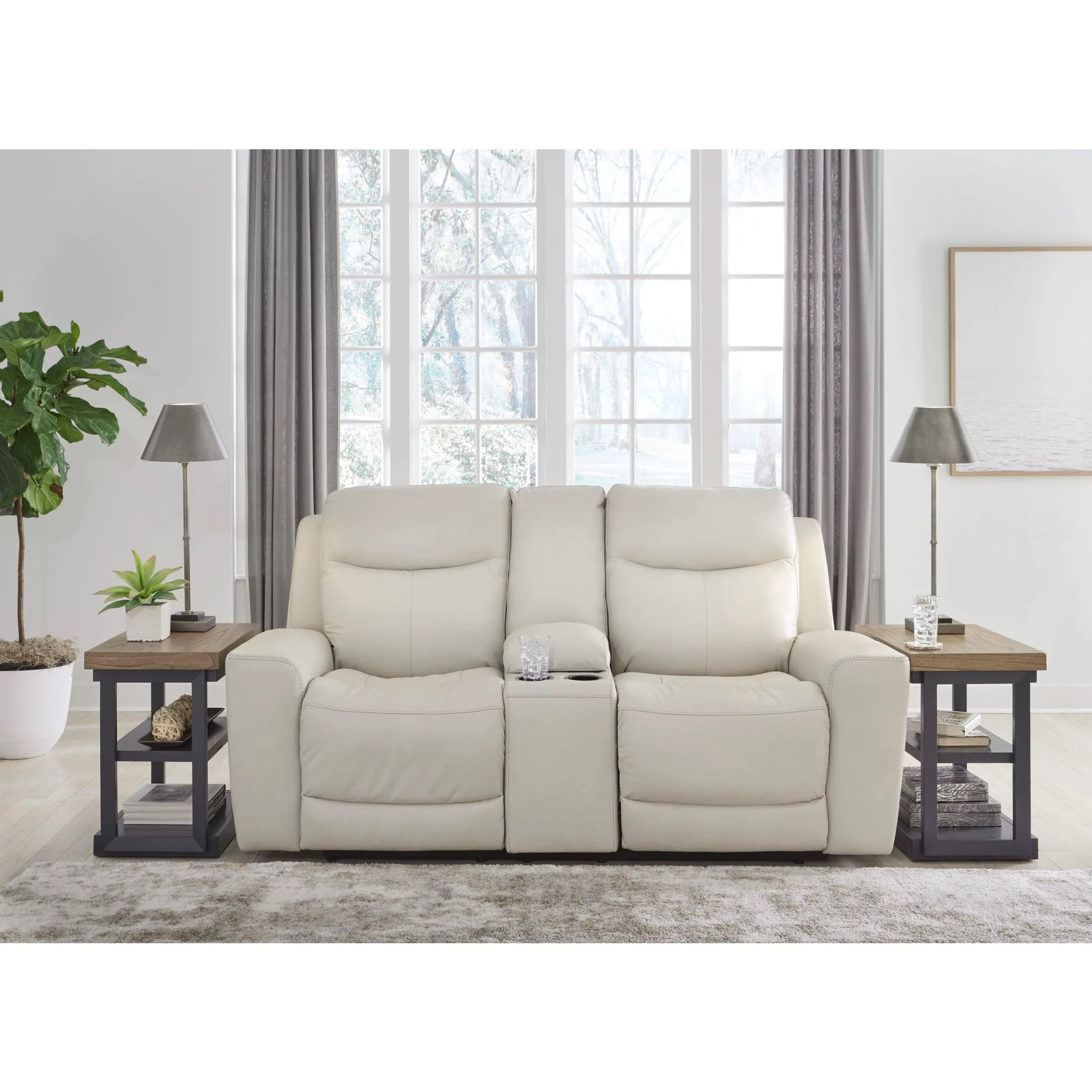 Mindanao Power Reclining Loveseat Console with Headrest - Steel - Image 41