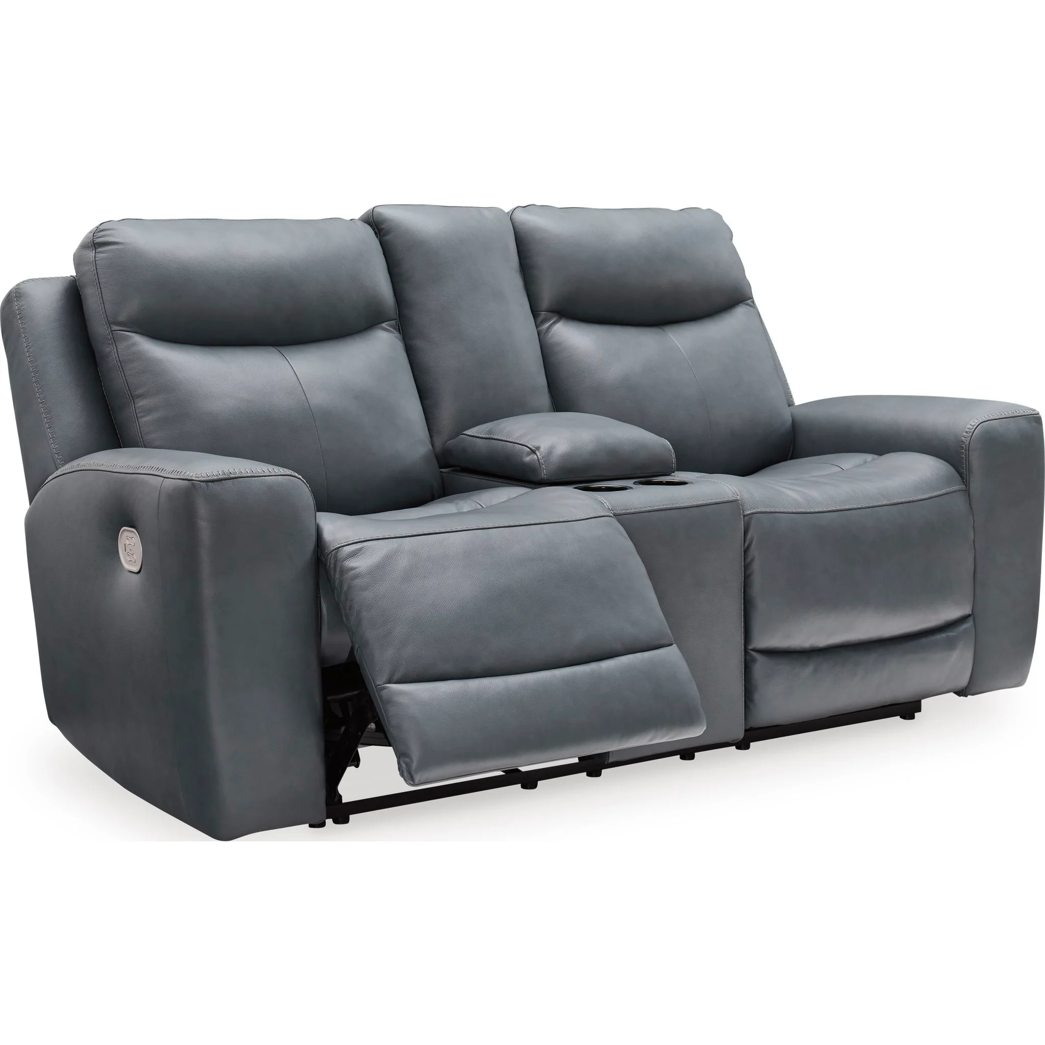 Mindanao Power Reclining Loveseat Console with Headrest - Steel - Image 5