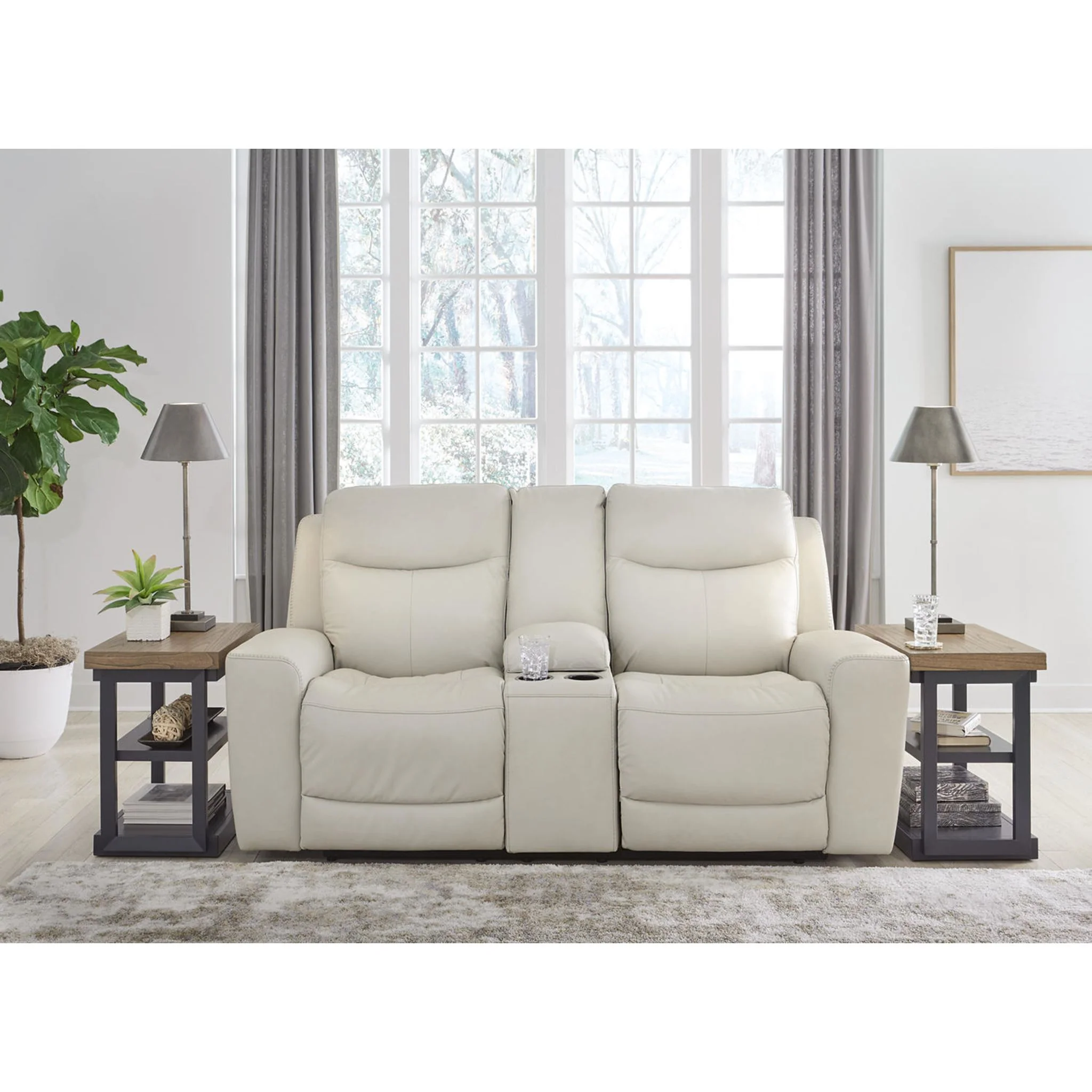 Mindanao Power Reclining Loveseat Console with Headrest - Steel - Image 54