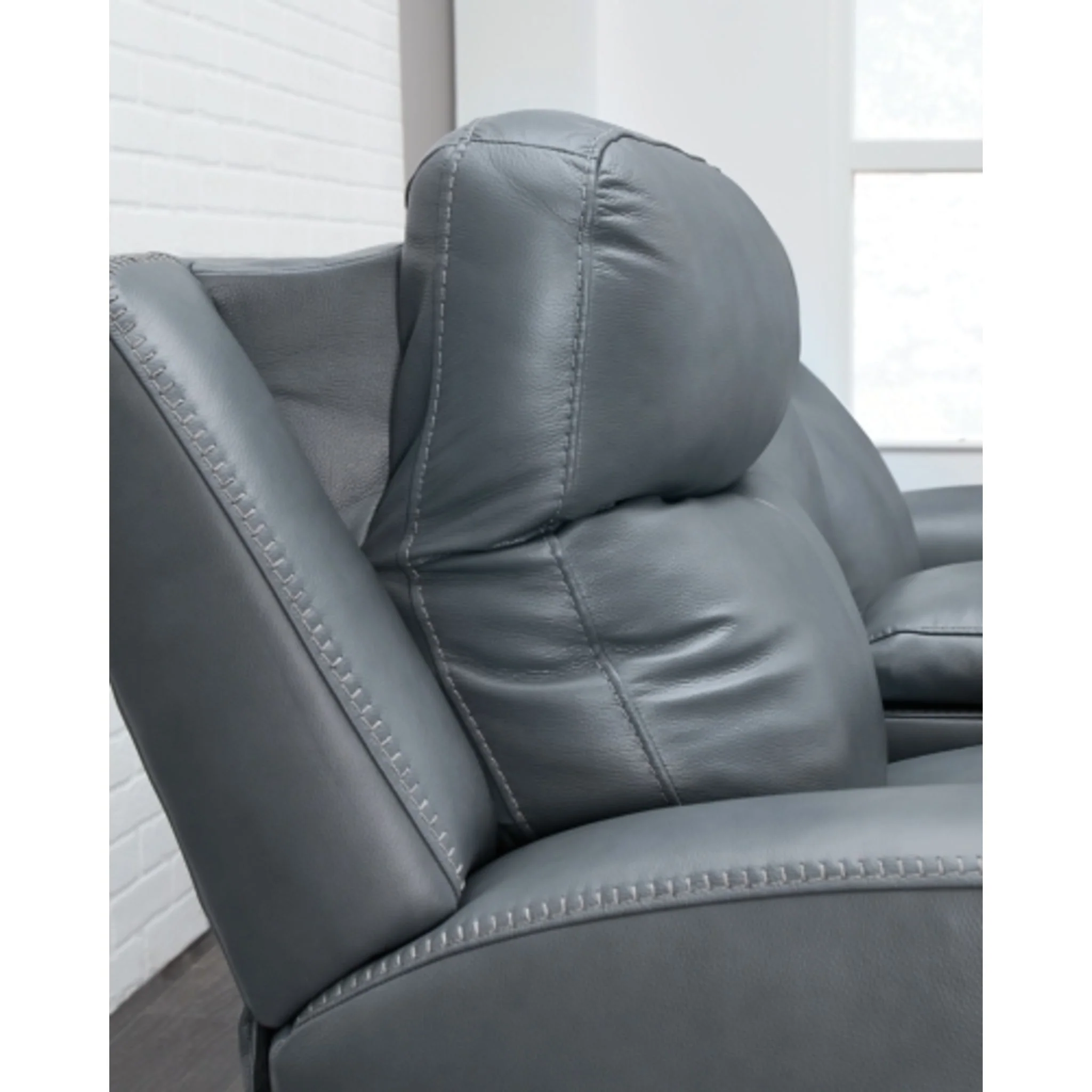 Mindanao Power Reclining Loveseat Console with Headrest - Steel - Image 8