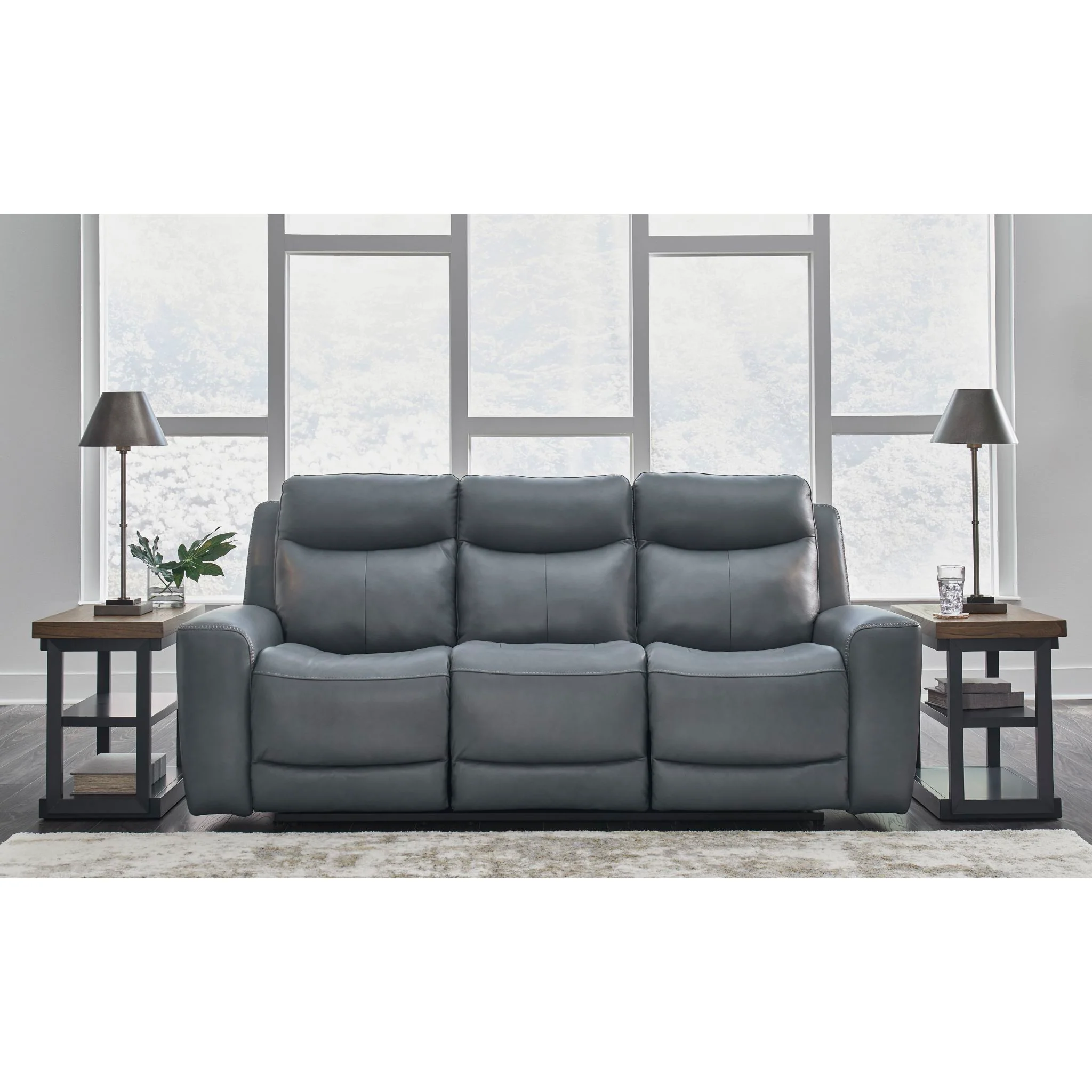 Mindanao Power Reclining Sofa with Headrest - Steel - Image 2