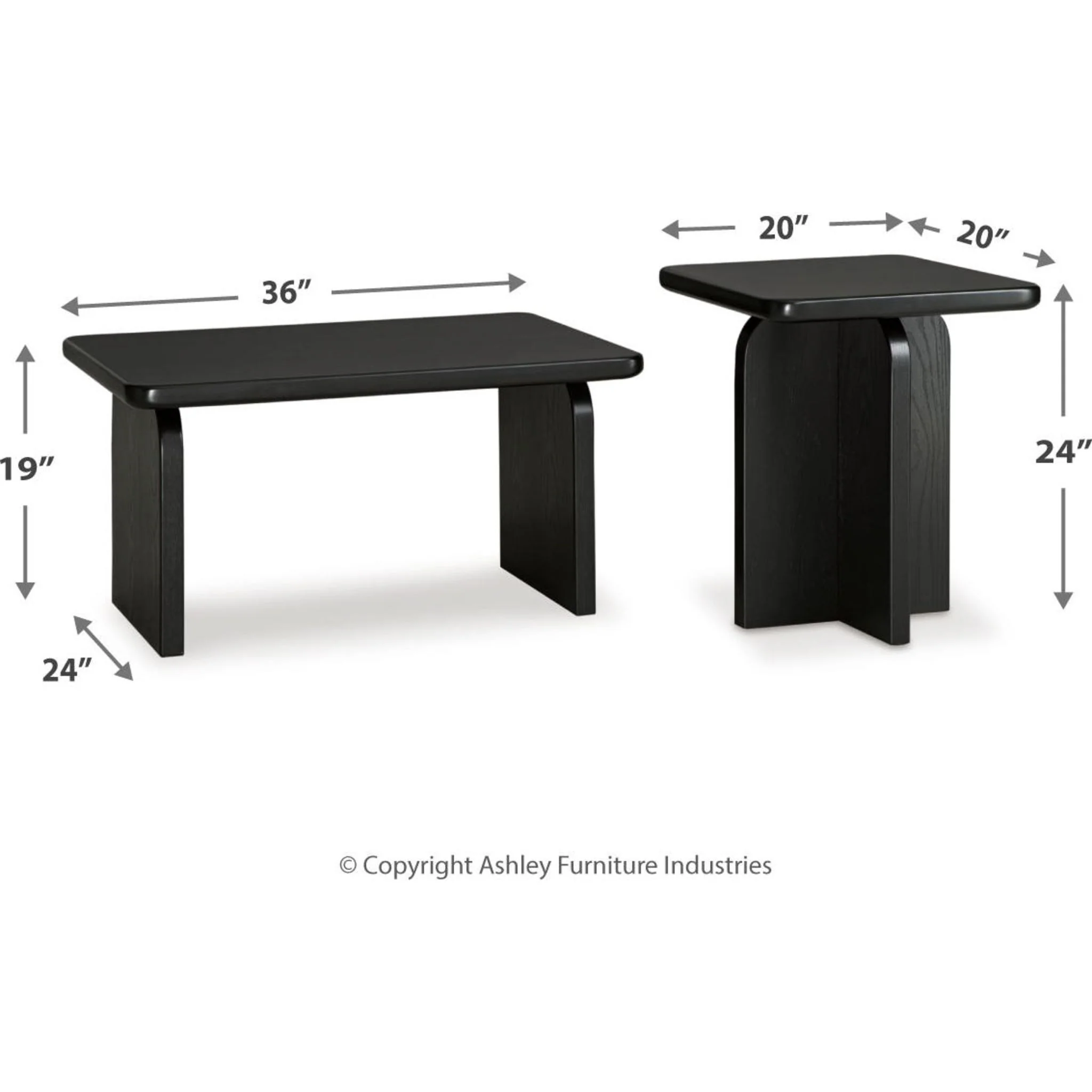Mitchalli 2 Pack Tables - Black - Image 3