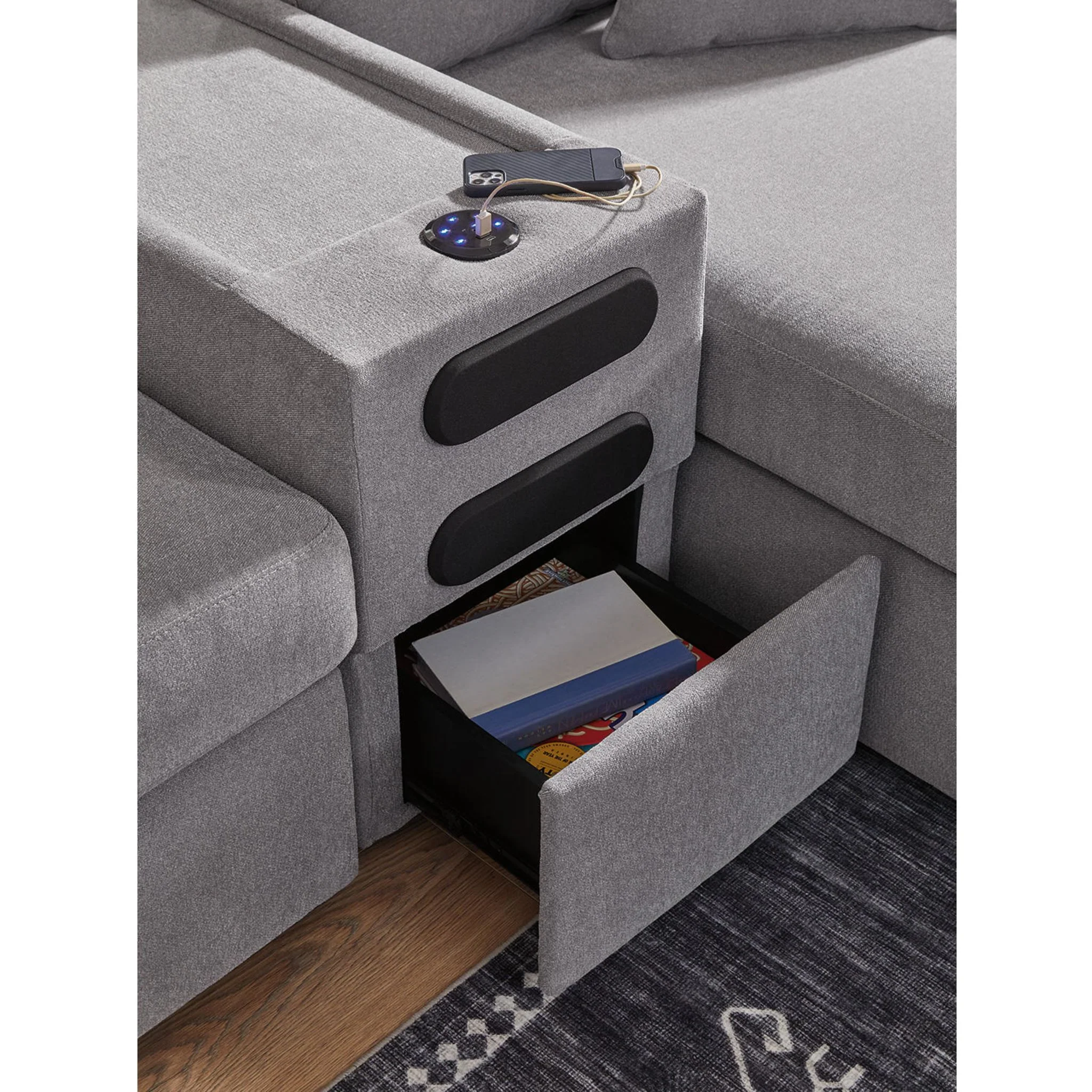 Modmax 3 Piece Modular Sectional with Audio Console - Image 32