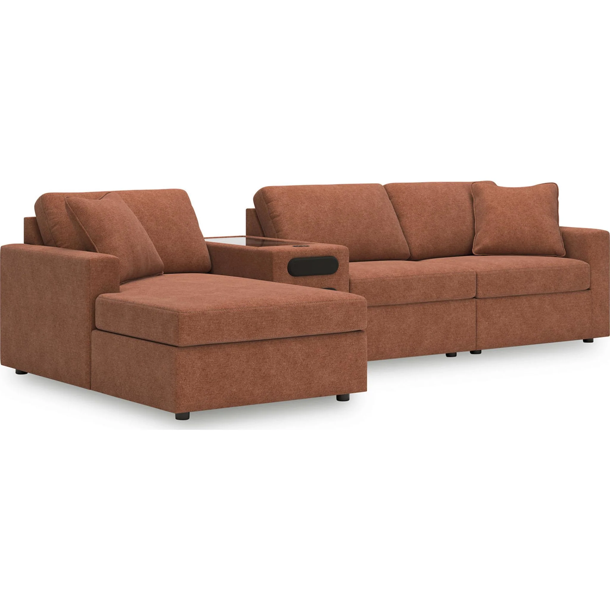 Modmax 4 Piece Modular Sectional with Chaise and Audio Console - Image 17