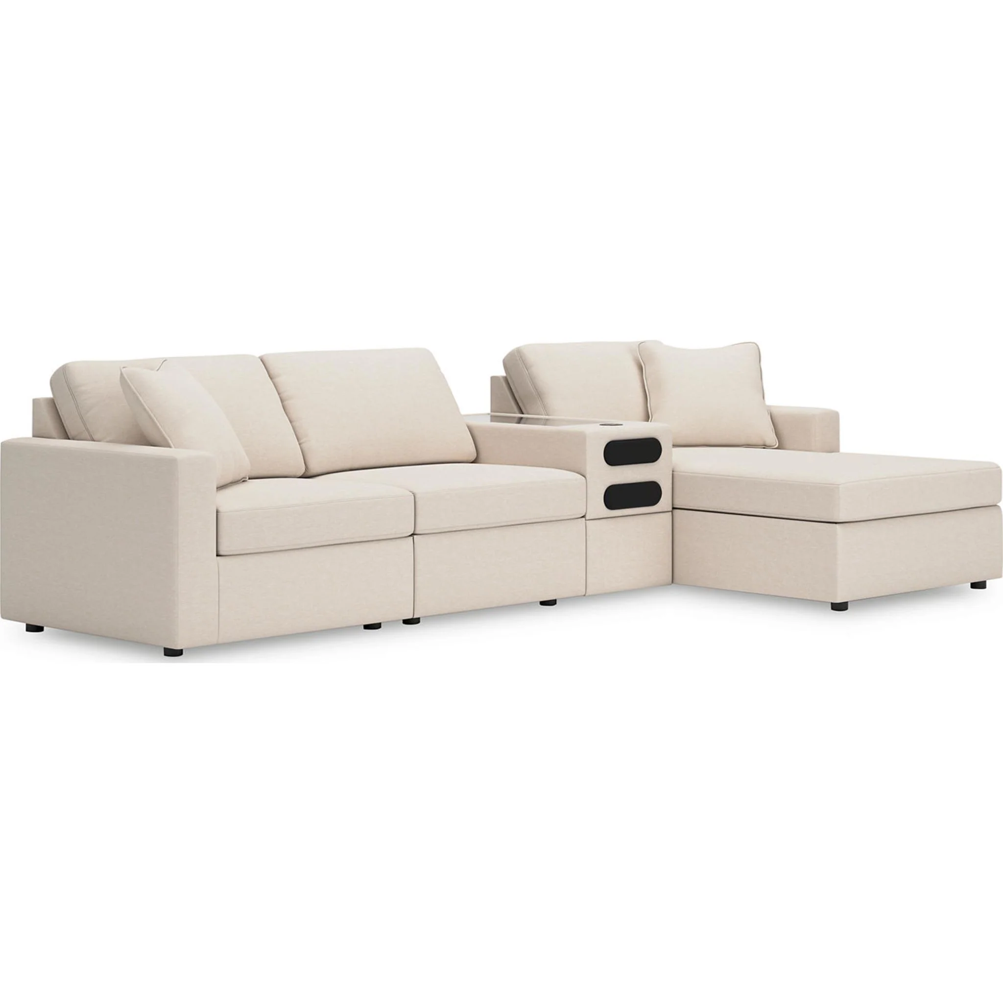 Modmax 4 Piece Modular Sectional with Chaise and Audio Console - Image 26